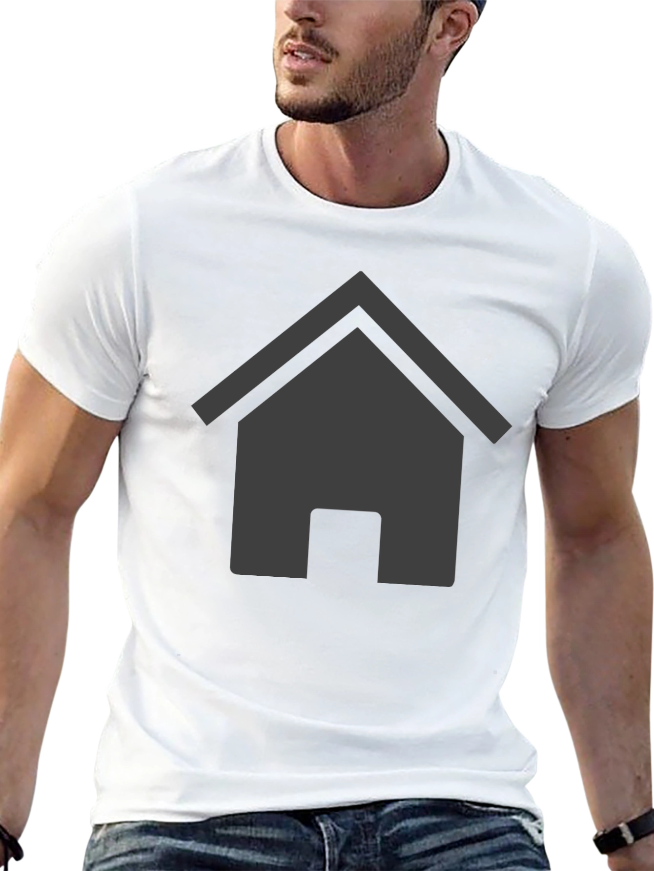 Home Icon Graphic Black T-Shirt