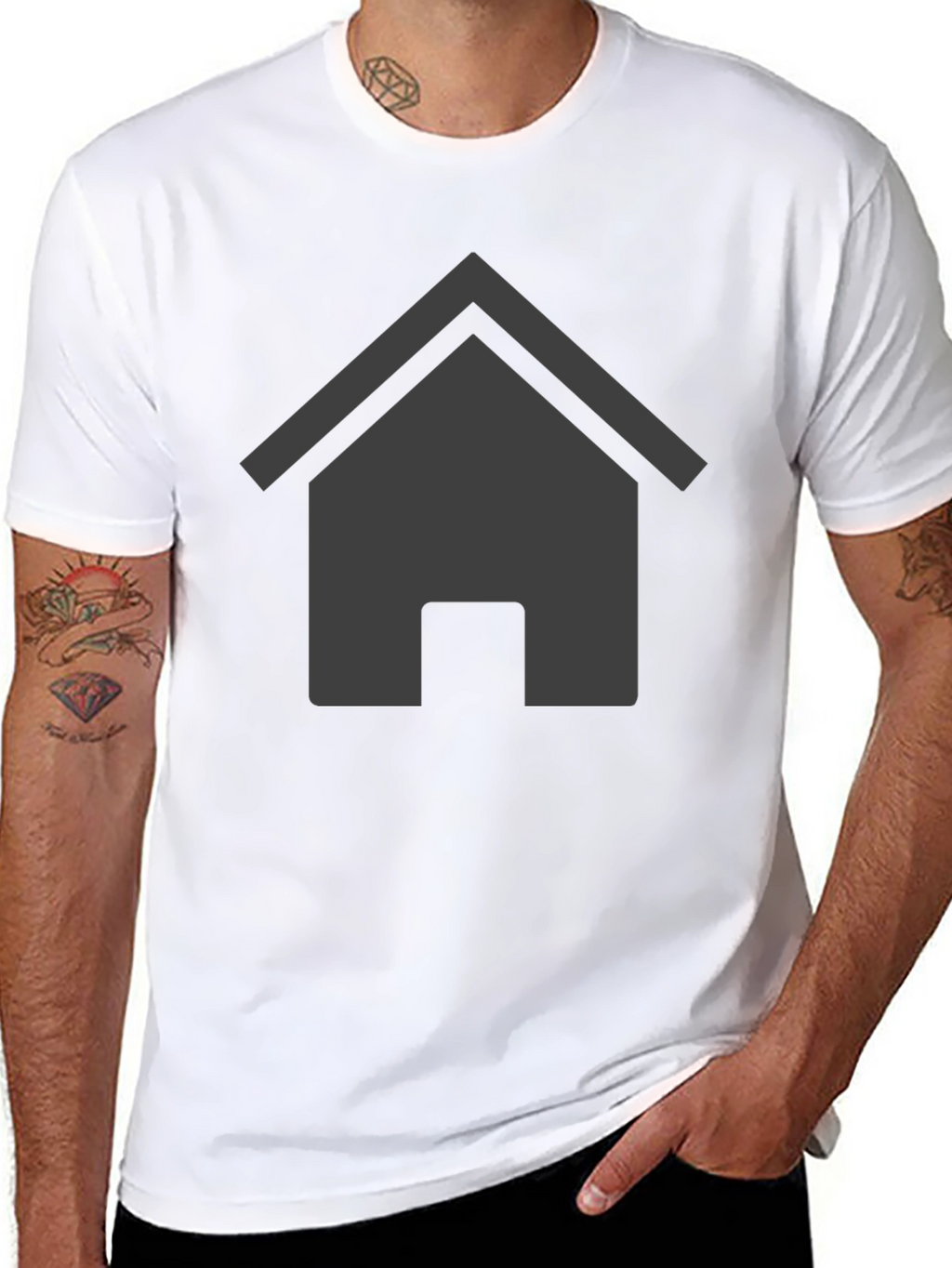 Home Icon Graphic Black T-Shirt