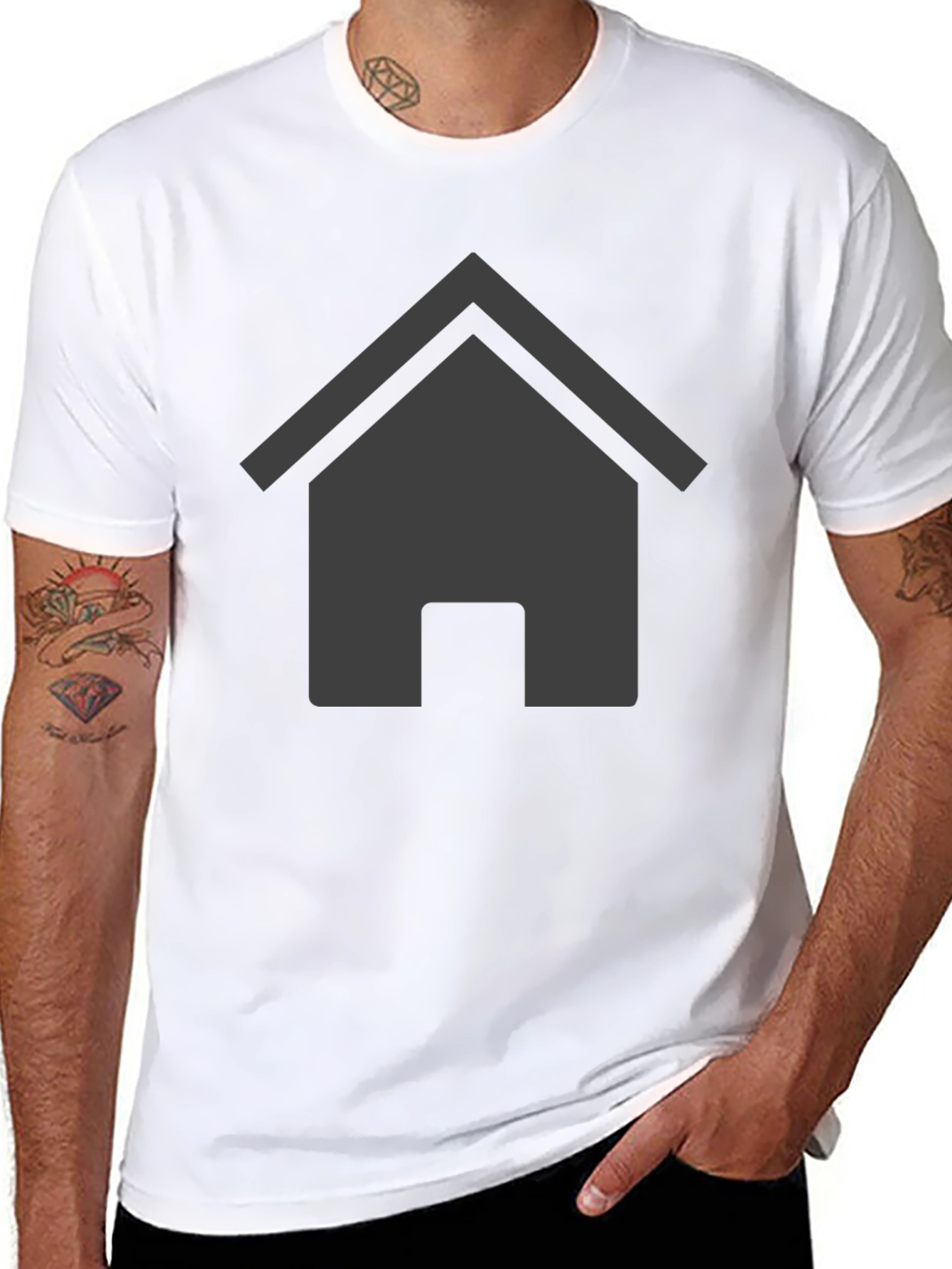 Home Icon Graphic Black T-Shirt