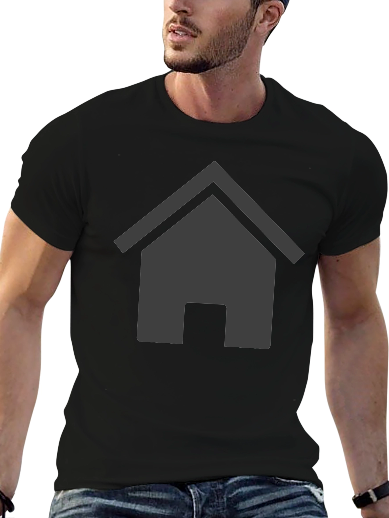 Home Icon Graphic Black T-Shirt