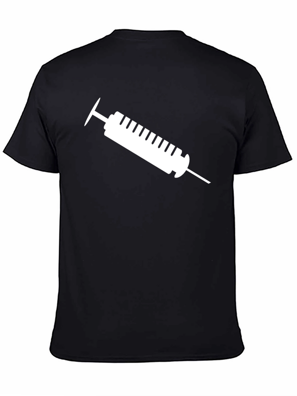 Black T-Shirt with Syringe Graphic