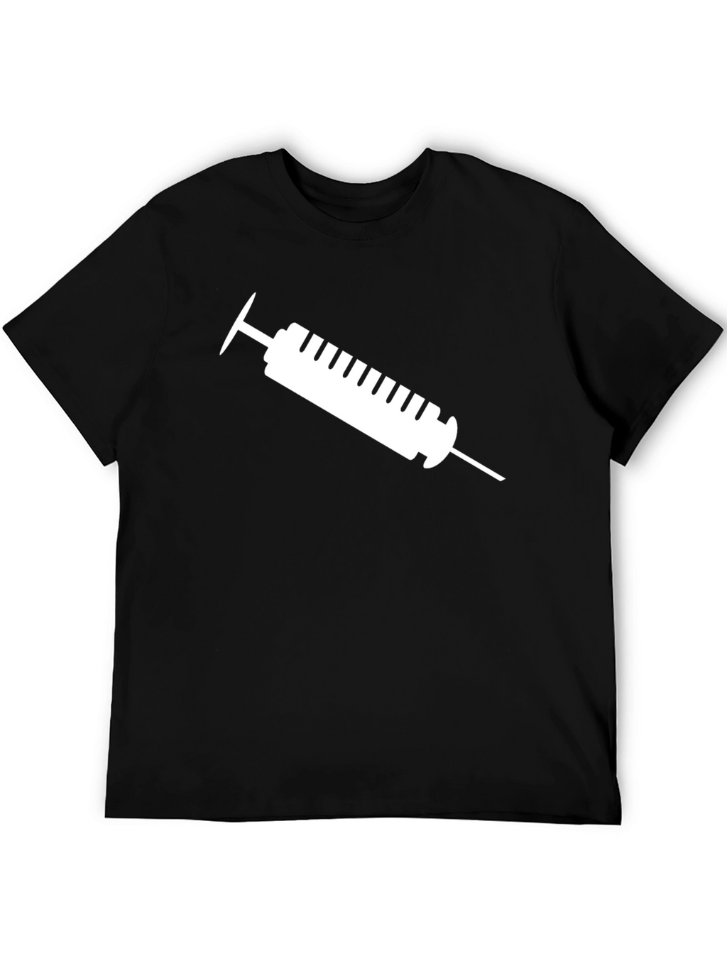 Black T-Shirt with Syringe Graphic