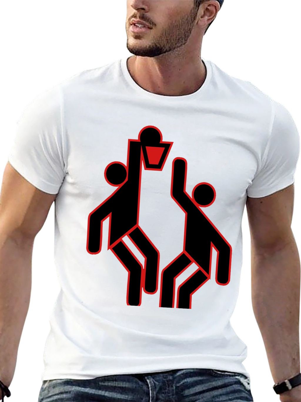 Basketball T-Shirt with Abstract Graphic Print