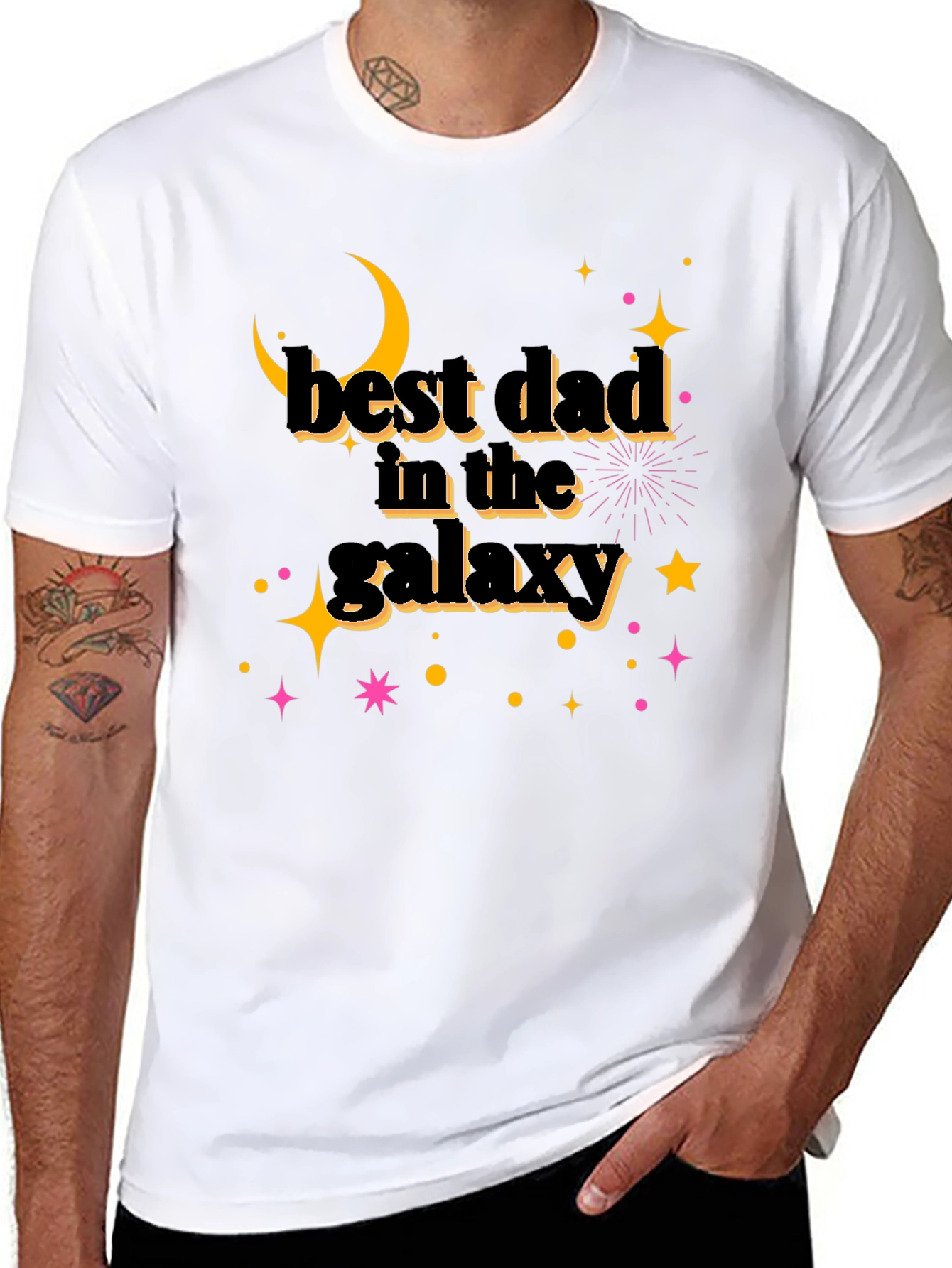 Best Dad in the Galaxy Black T-Shirt - Fathers Day Gift