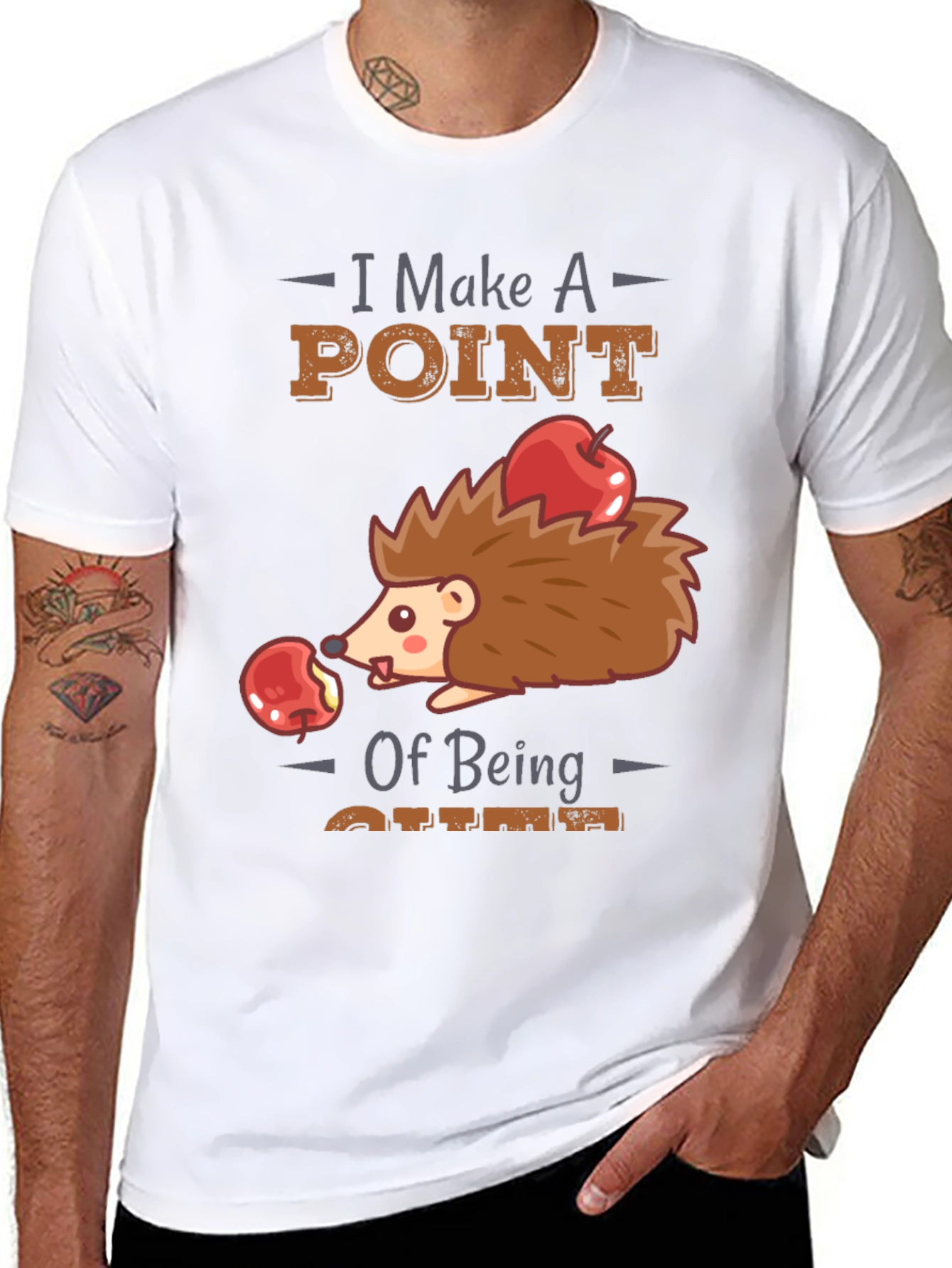 Cute Hedgehog T-Shirt - I Make A Point of Being Cute