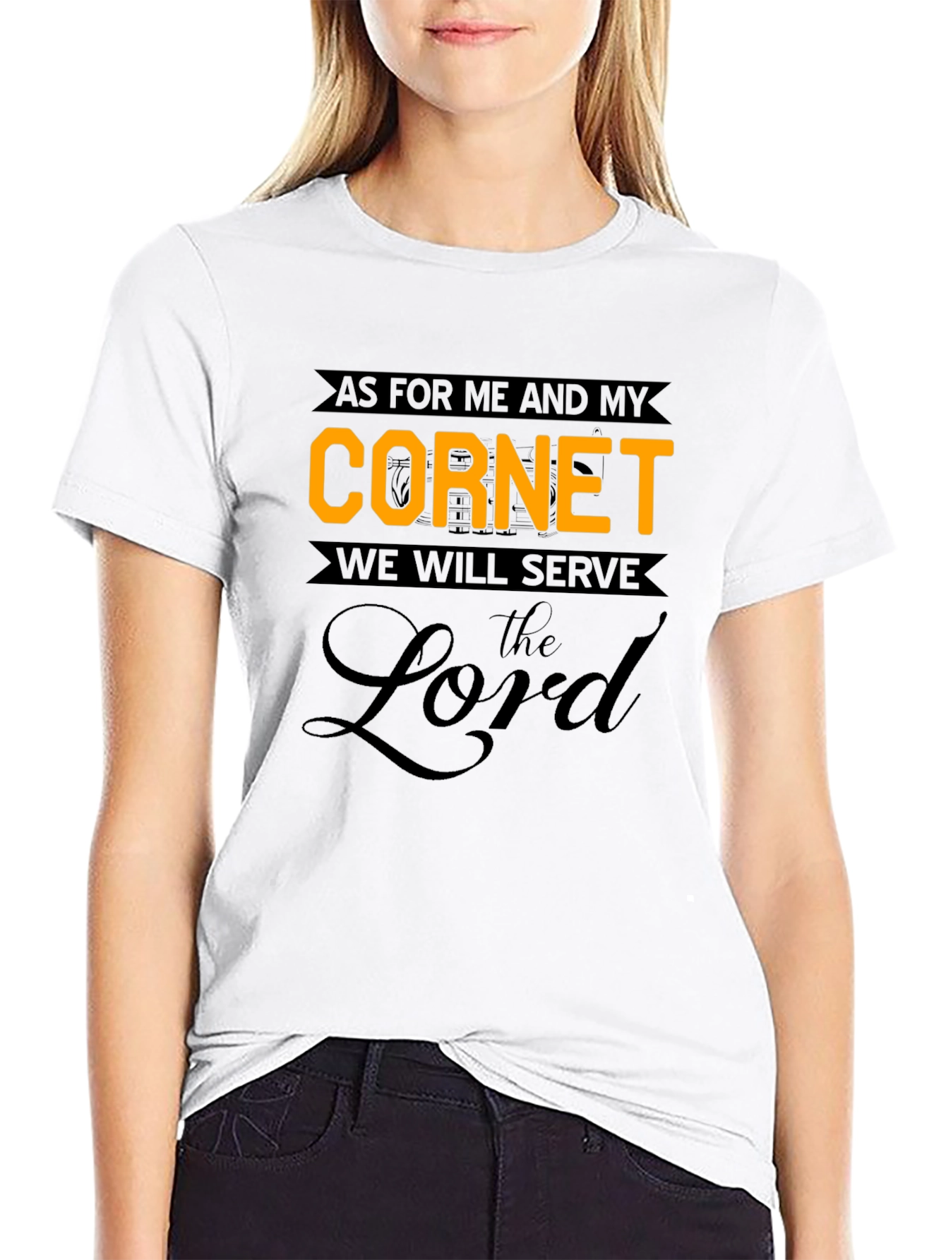 Cornet Serve the Lord Black T-Shirt