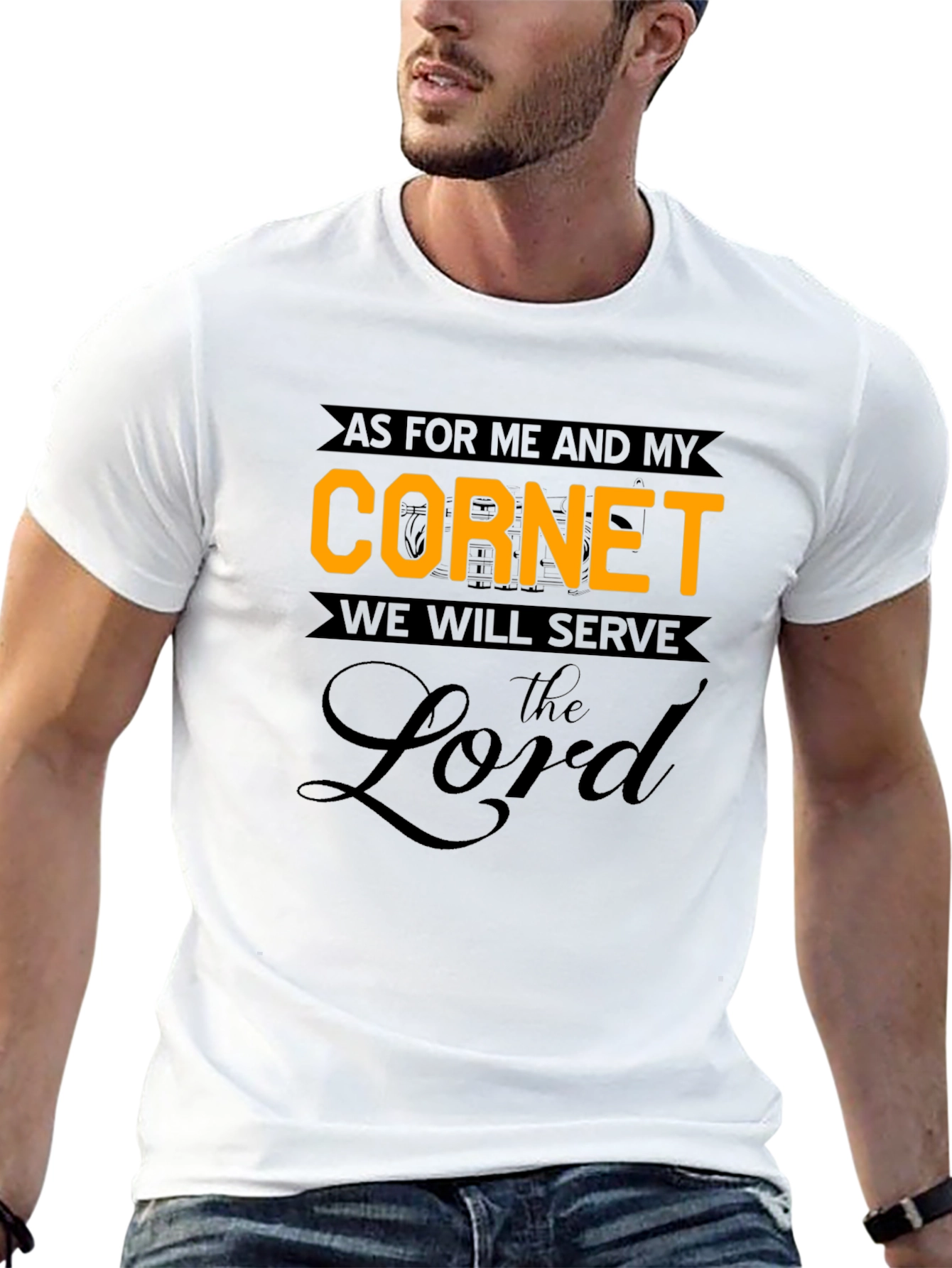 Cornet Serve the Lord Black T-Shirt