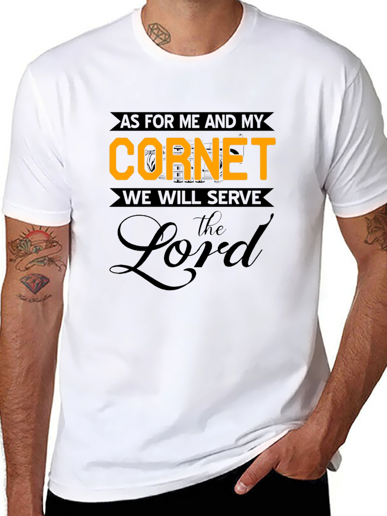 Cornet Serve the Lord Black T-Shirt
