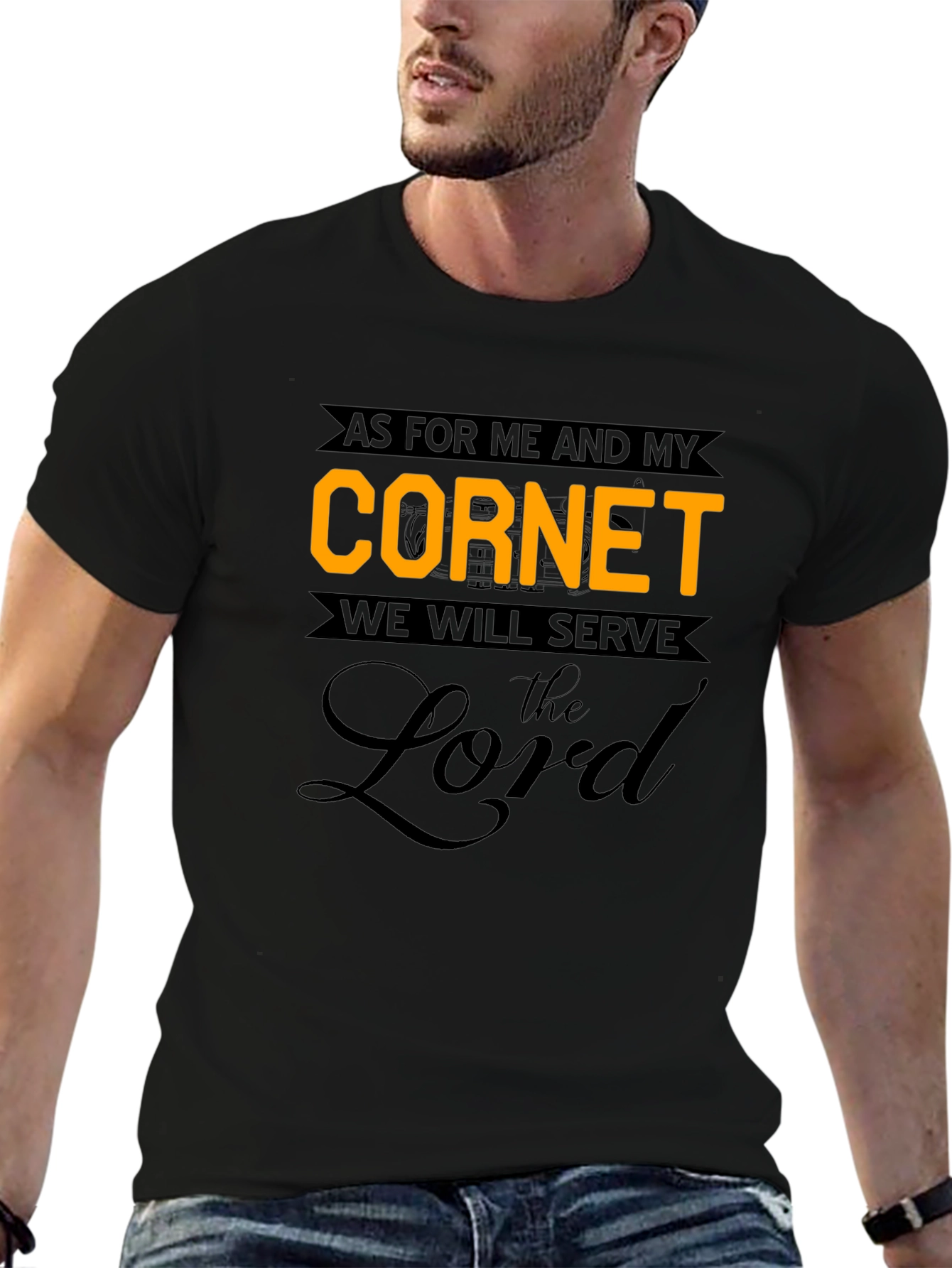 Cornet Serve the Lord Black T-Shirt