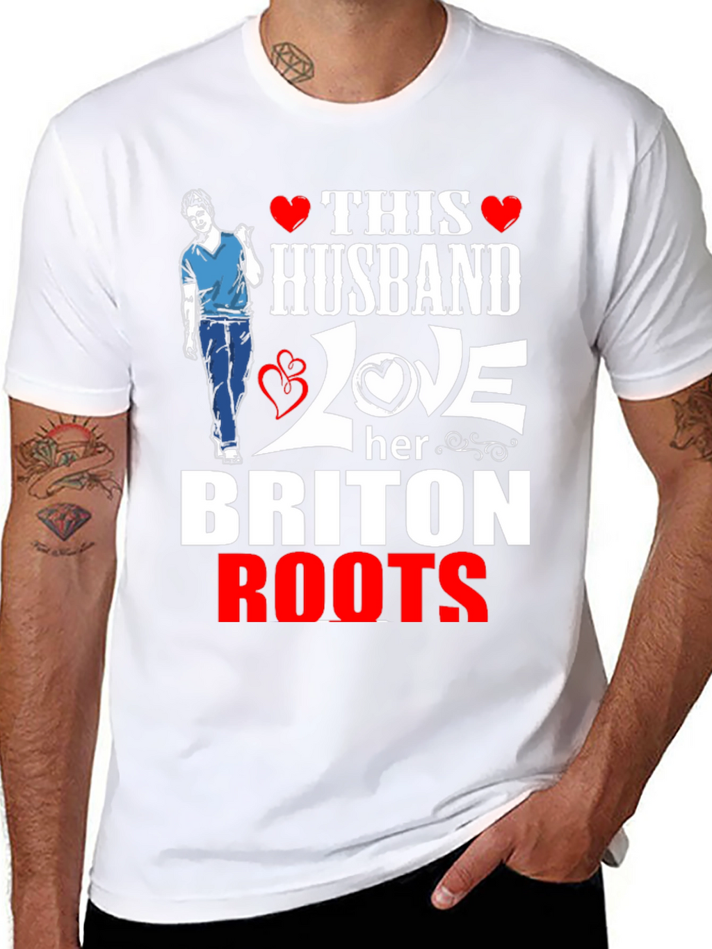 Husband Loves Her Briton Roots Graphic T-Shirt