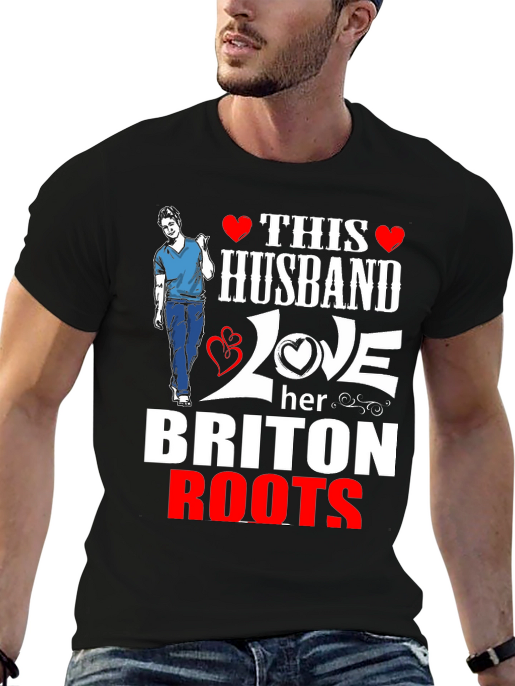 Husband Loves Her Briton Roots Graphic T-Shirt