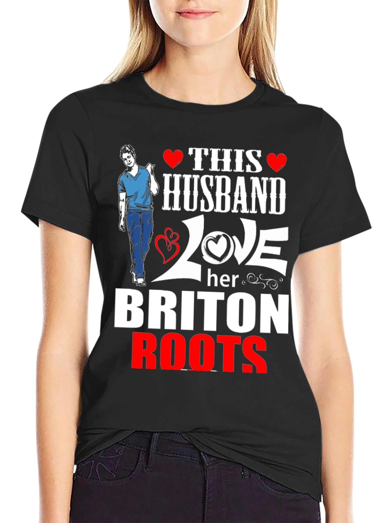 Husband Loves Her Briton Roots Graphic T-Shirt