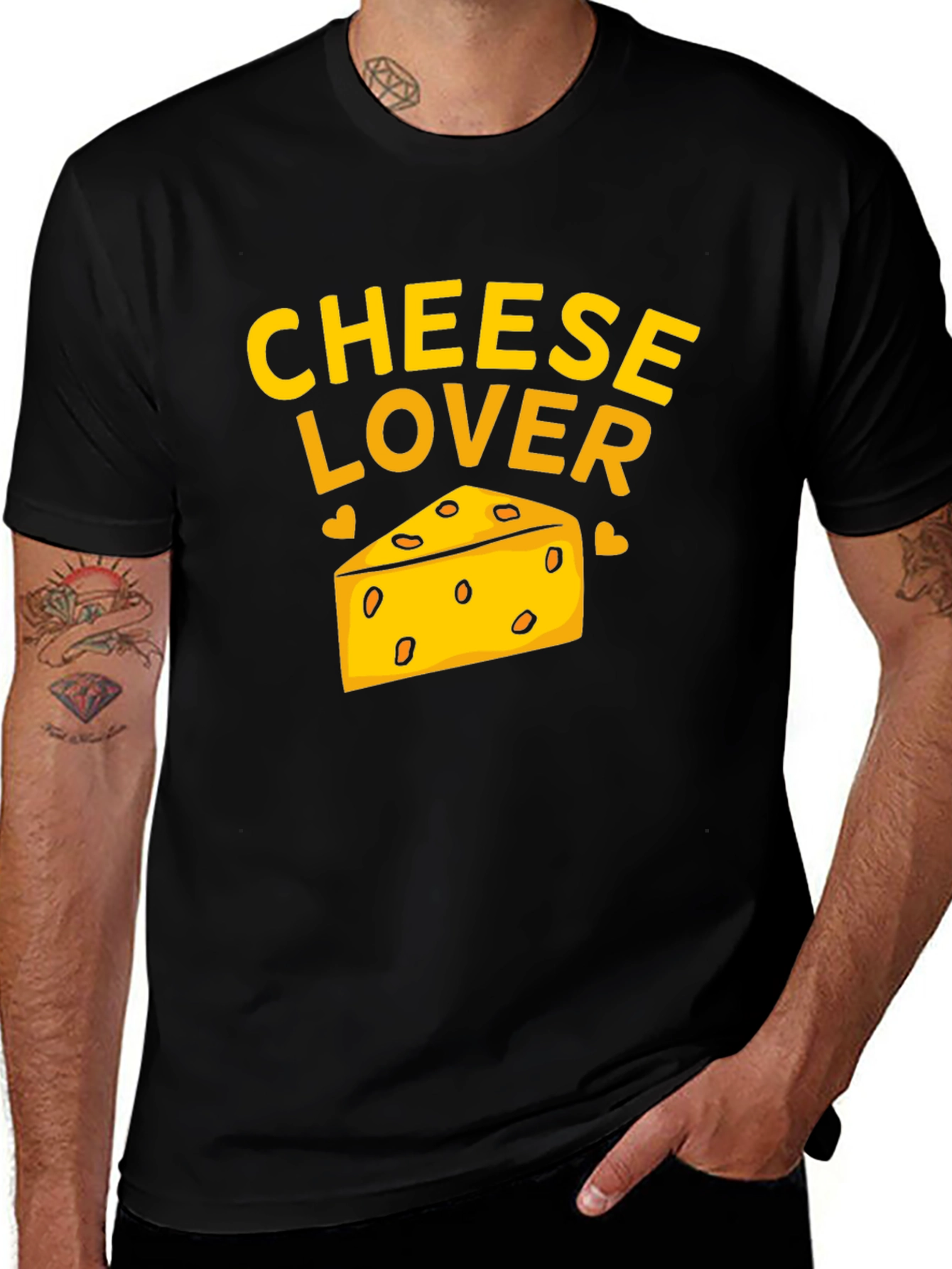 Cheese Lover T-Shirt - Black Graphic Tee