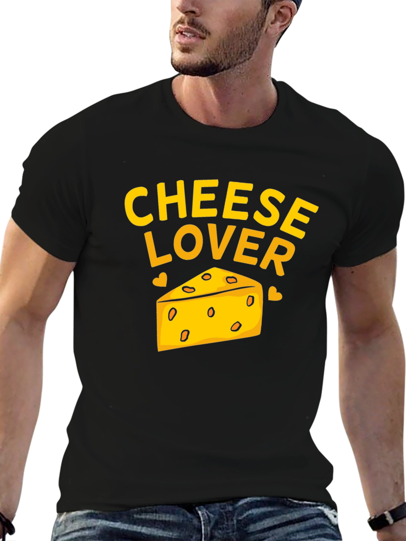 Cheese Lover T-Shirt - Black Graphic Tee