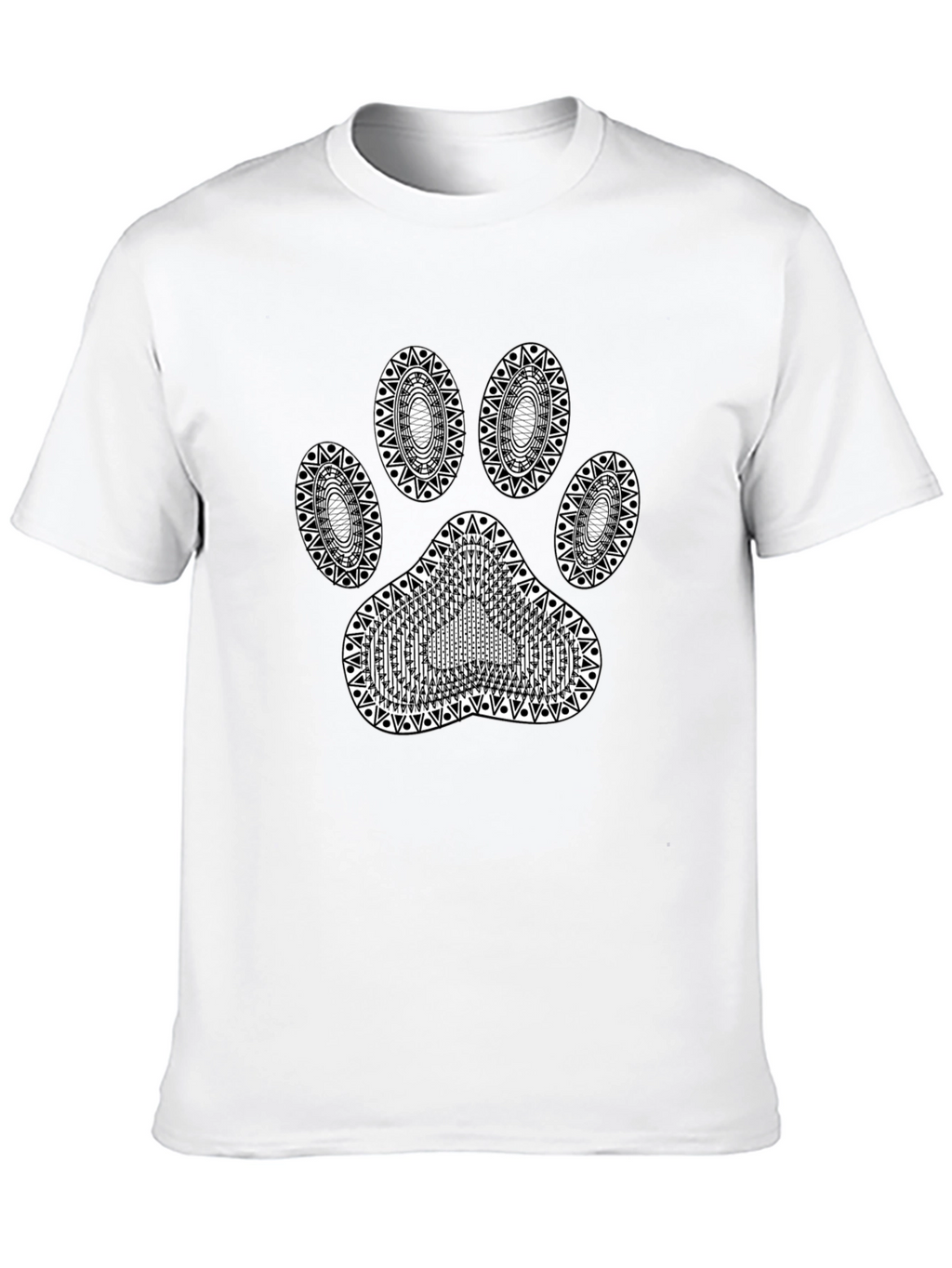 Dog Paw Print Black T-Shirt