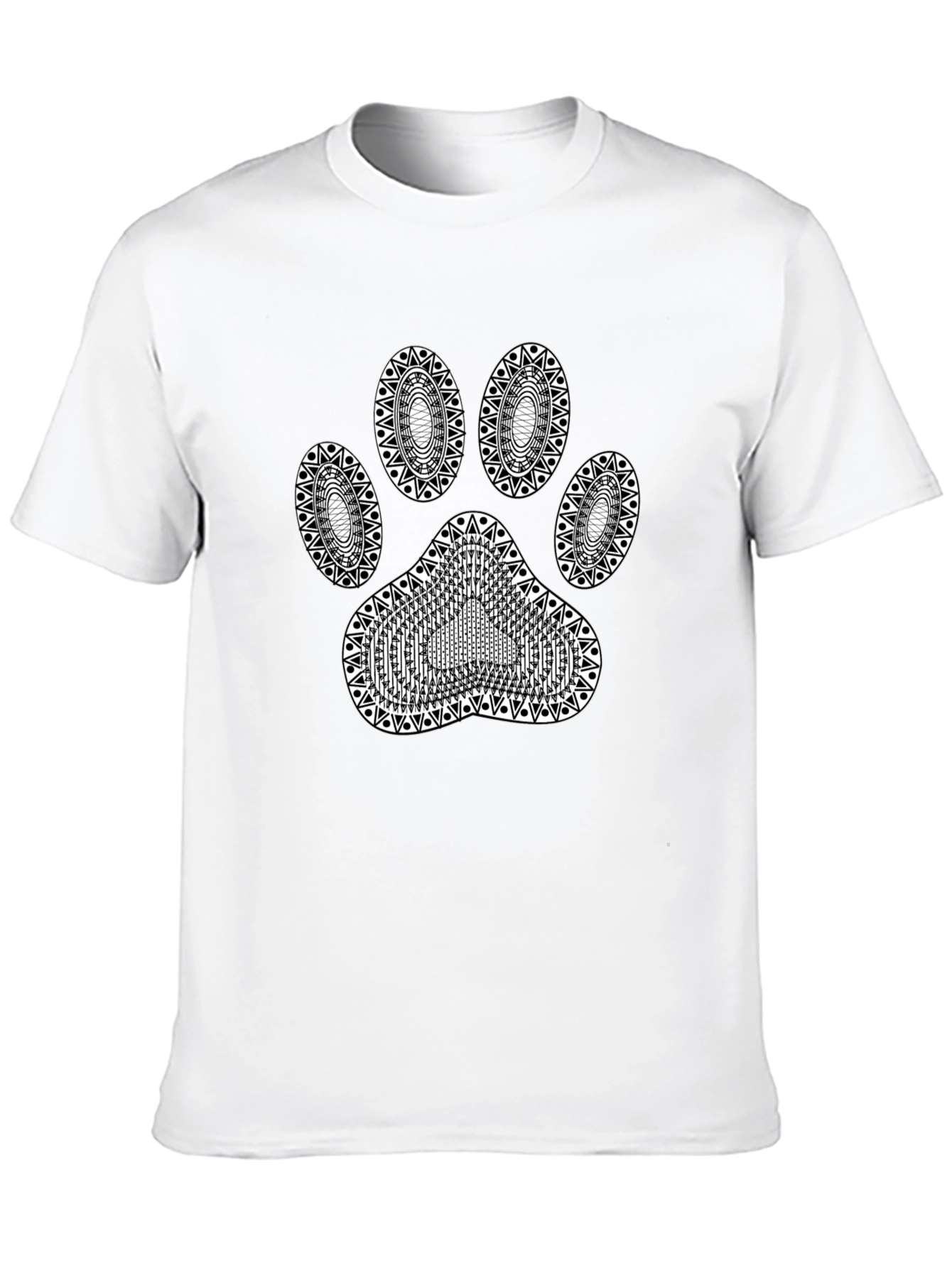 Dog Paw Print Black T-Shirt