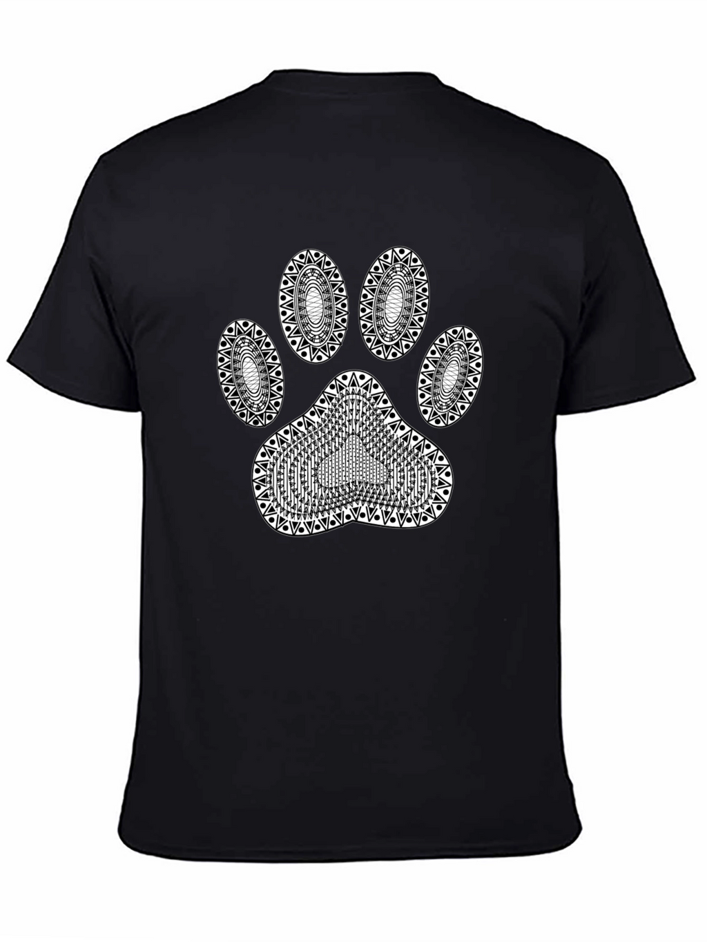 Dog Paw Print Black T-Shirt