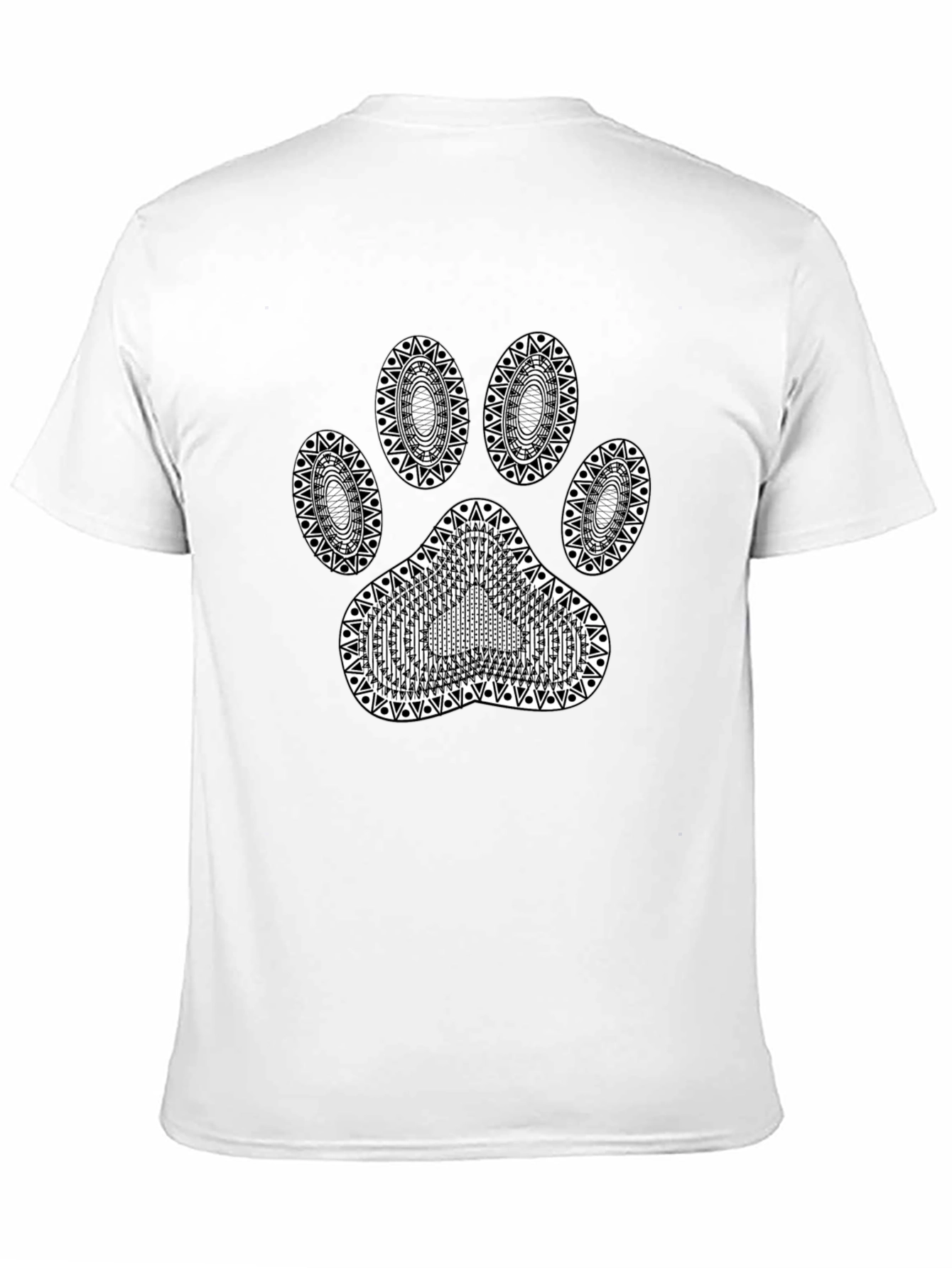 Dog Paw Print Black T-Shirt