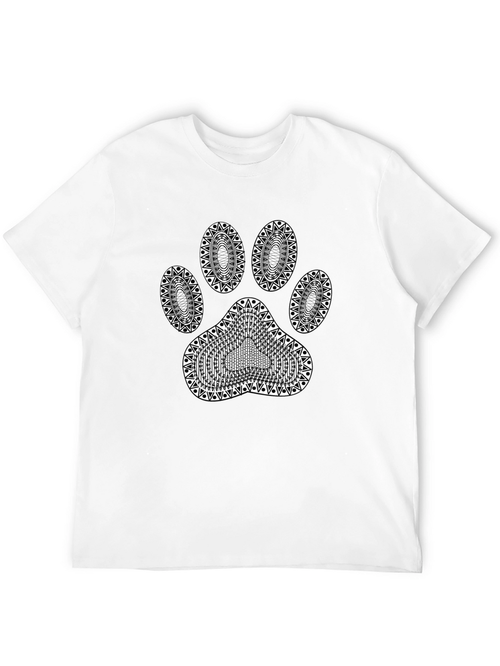 Dog Paw Print Black T-Shirt