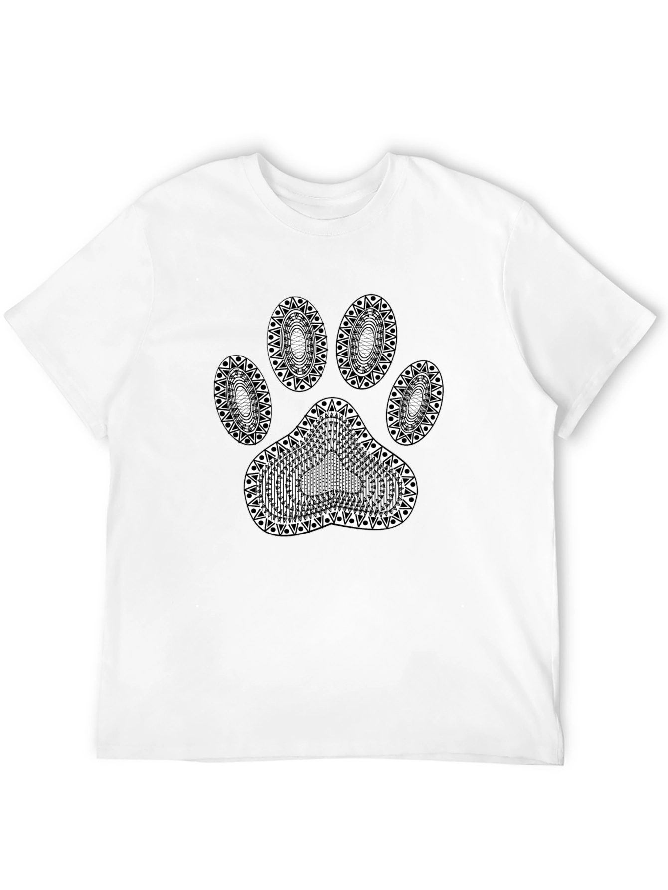 Dog Paw Print Black T-Shirt
