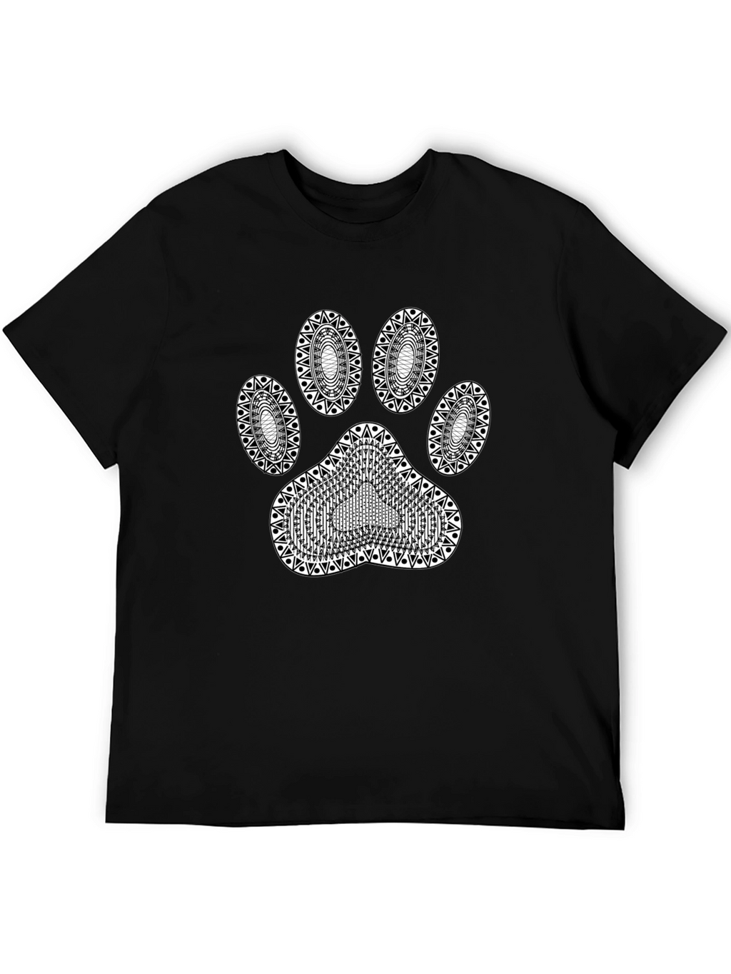 Dog Paw Print Black T-Shirt