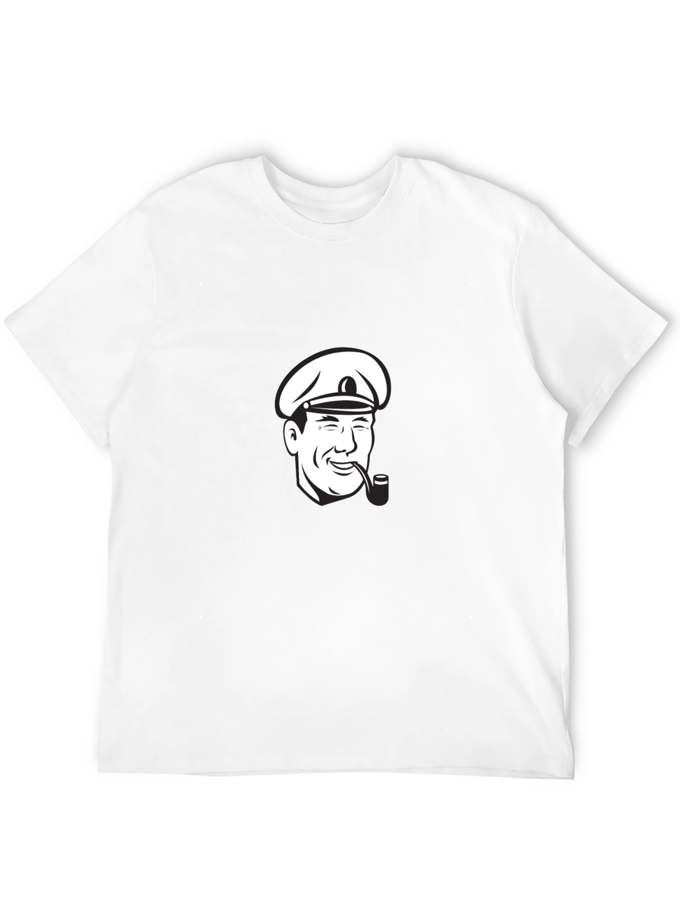 Captain T-Shirt - Black Cotton Tee with Nautical Graphic
