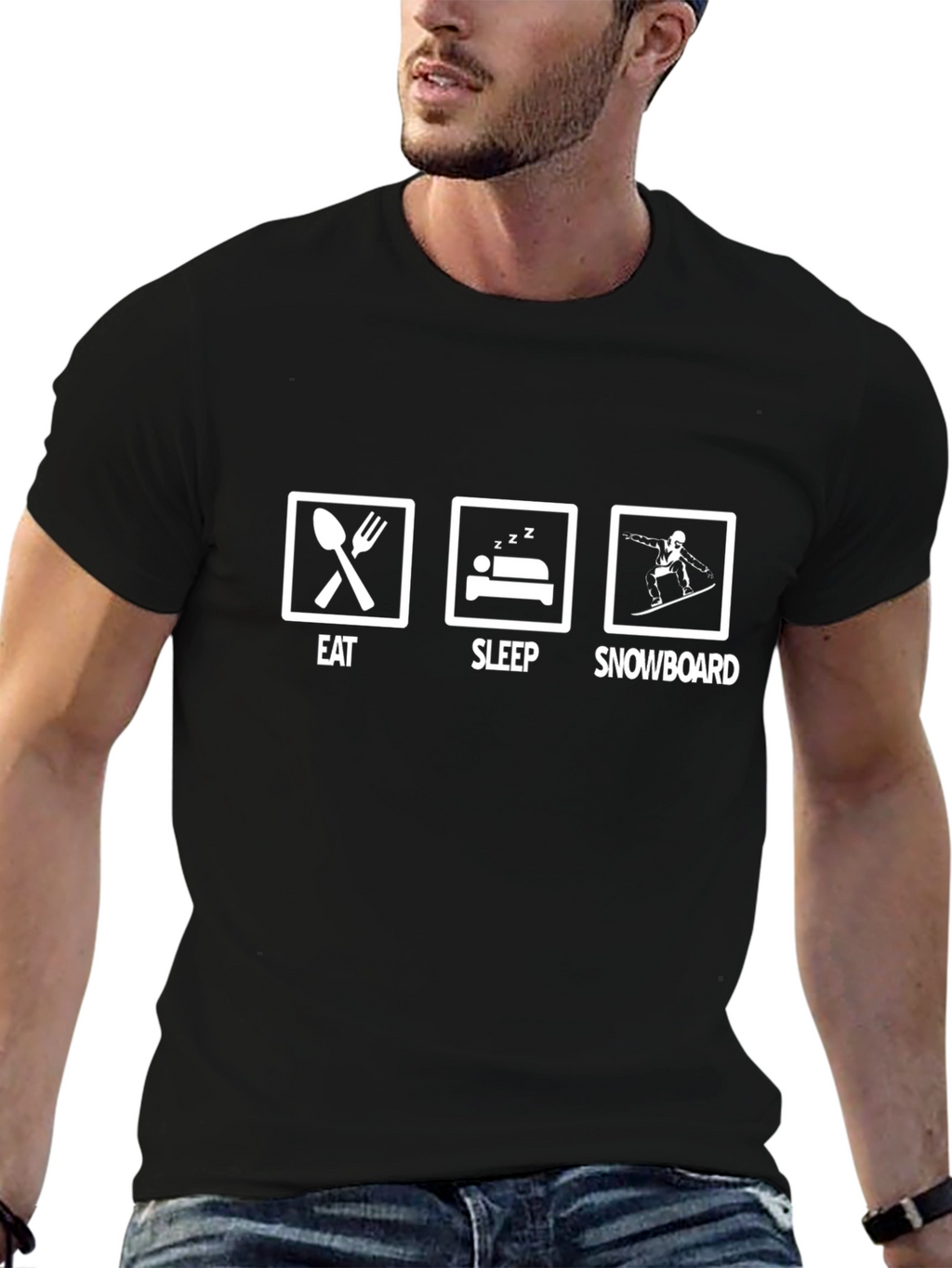 Eat Sleep Snowboard Graphic Tee