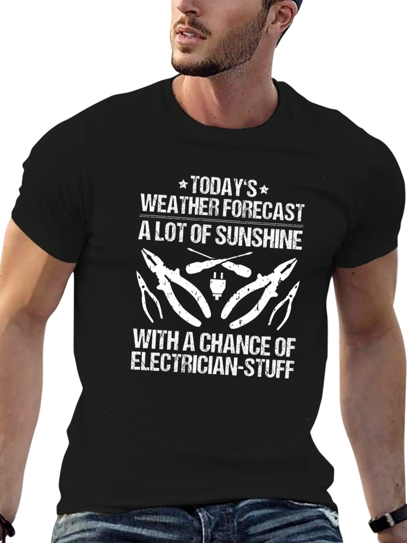 Electrician Weather Forecast Graphic T-Shirt