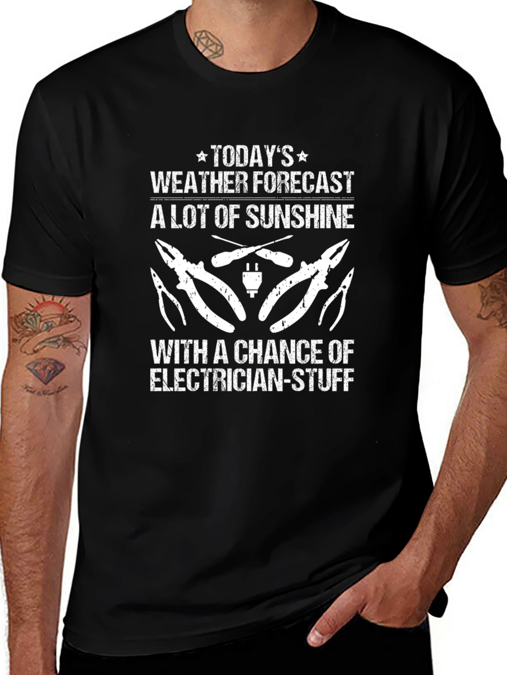 Electrician Weather Forecast Graphic T-Shirt