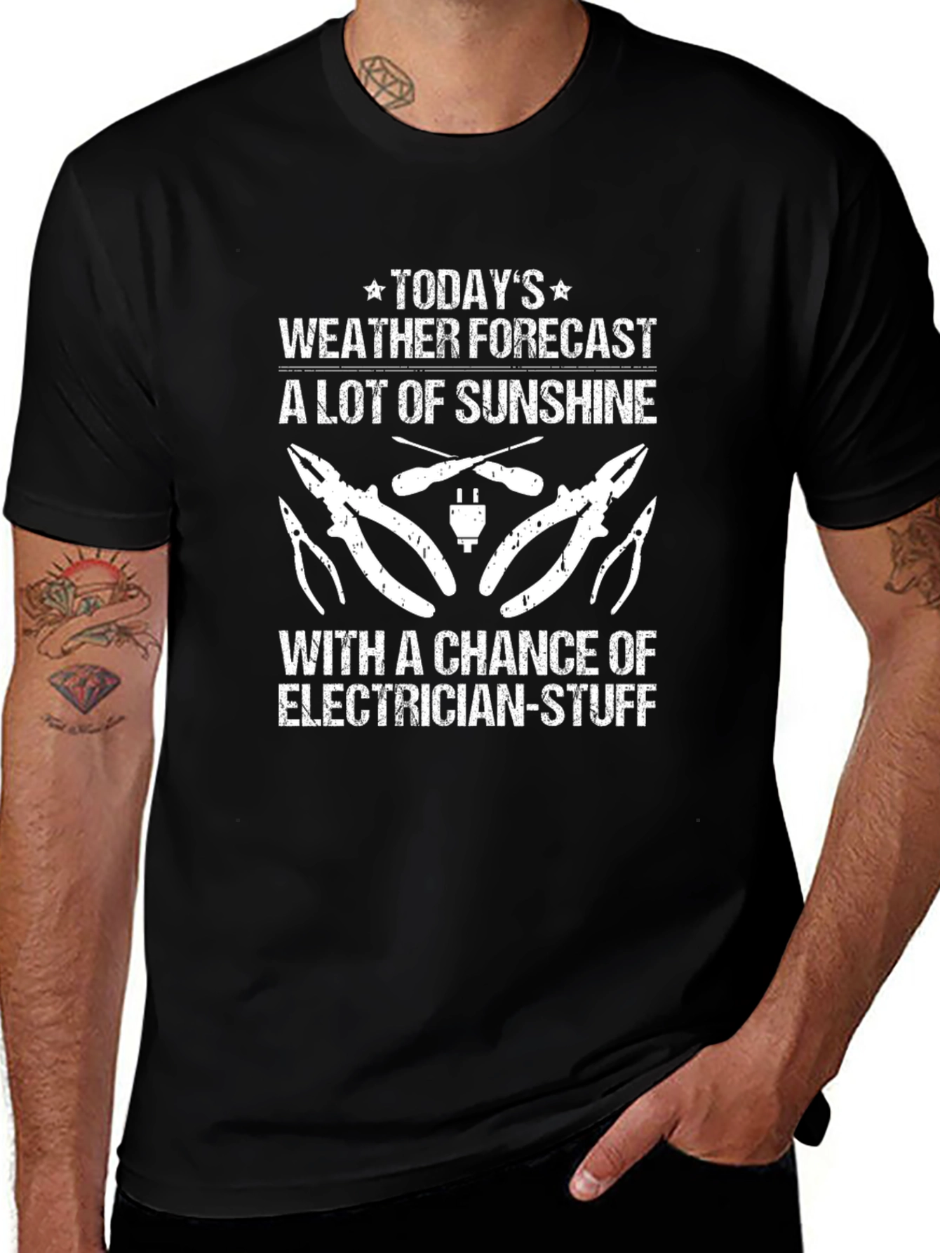 Electrician Weather Forecast Graphic T-Shirt