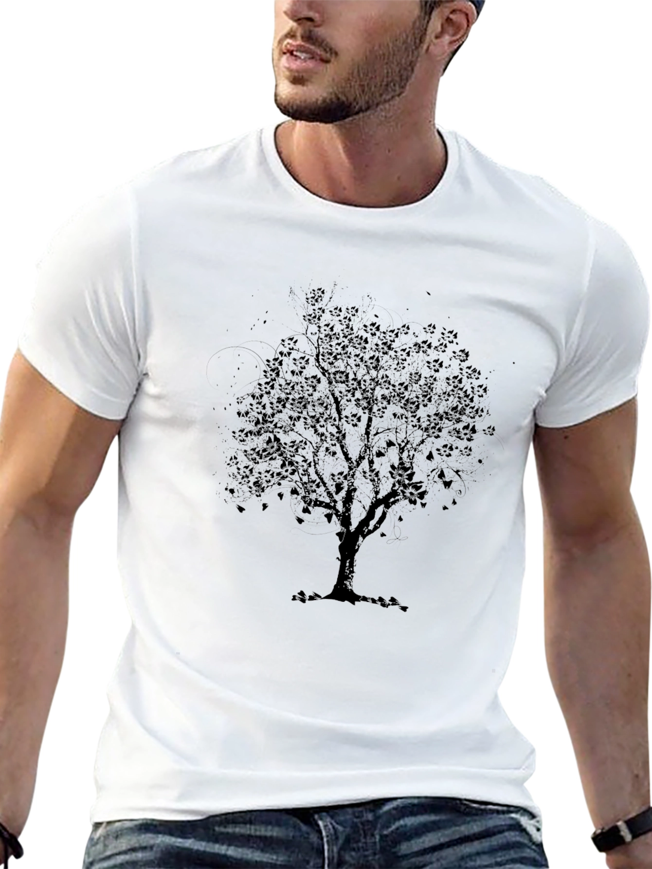 Black Tree Graphic T-Shirt - Mens Casual Tee