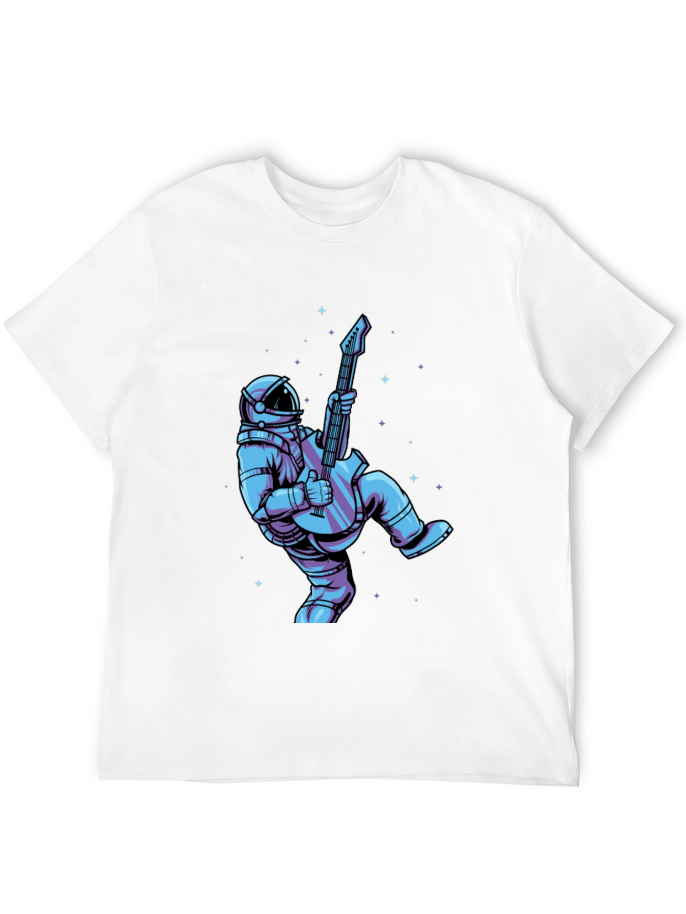 Astronaut Guitar Player Graphic Tee - Cool Space Design