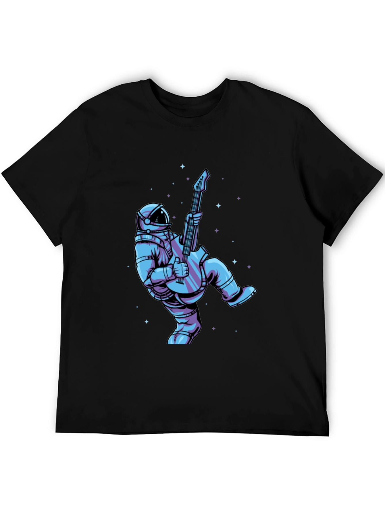 Astronaut Guitar Player Graphic Tee - Cool Space Design