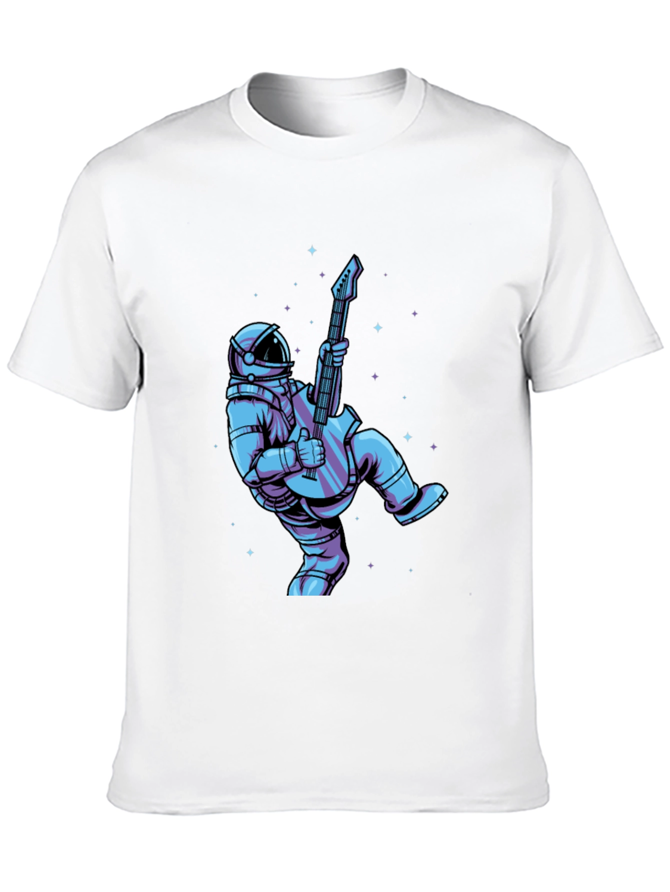 Astronaut Guitar Player Graphic Tee - Cool Space Design