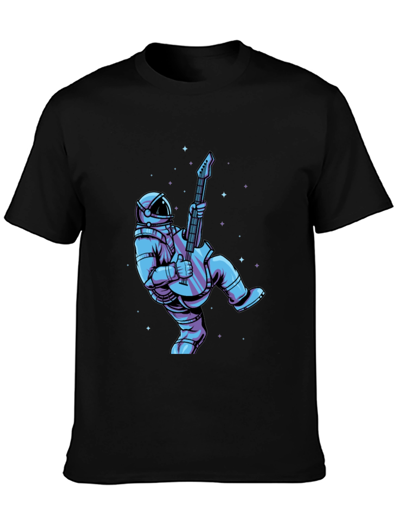 Astronaut Guitar Player Graphic Tee - Cool Space Design