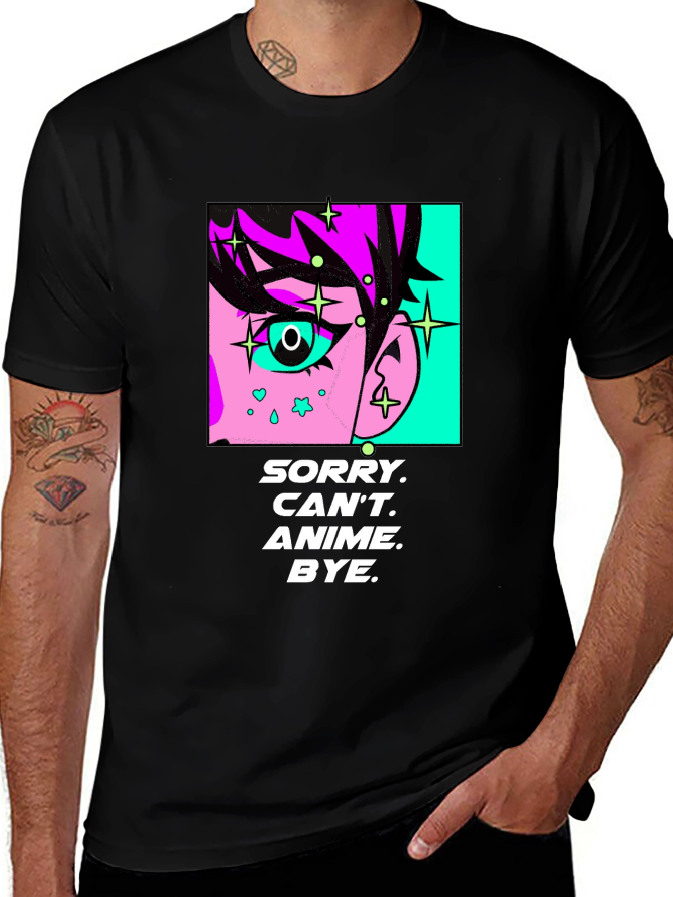 Anime Style Graphic Tee - Sorry Cant Bye!