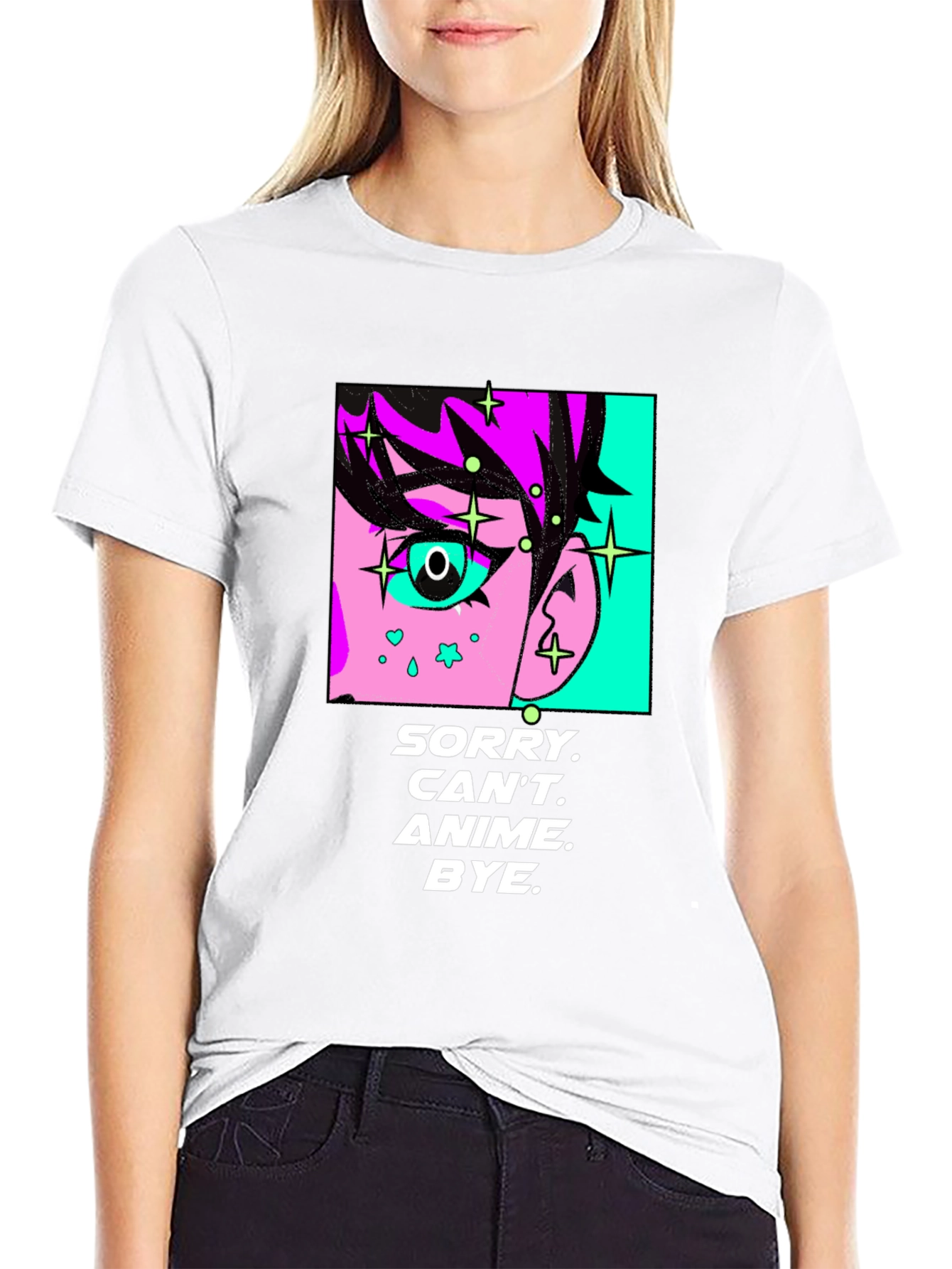 Anime Style Graphic Tee - Sorry Cant Bye!