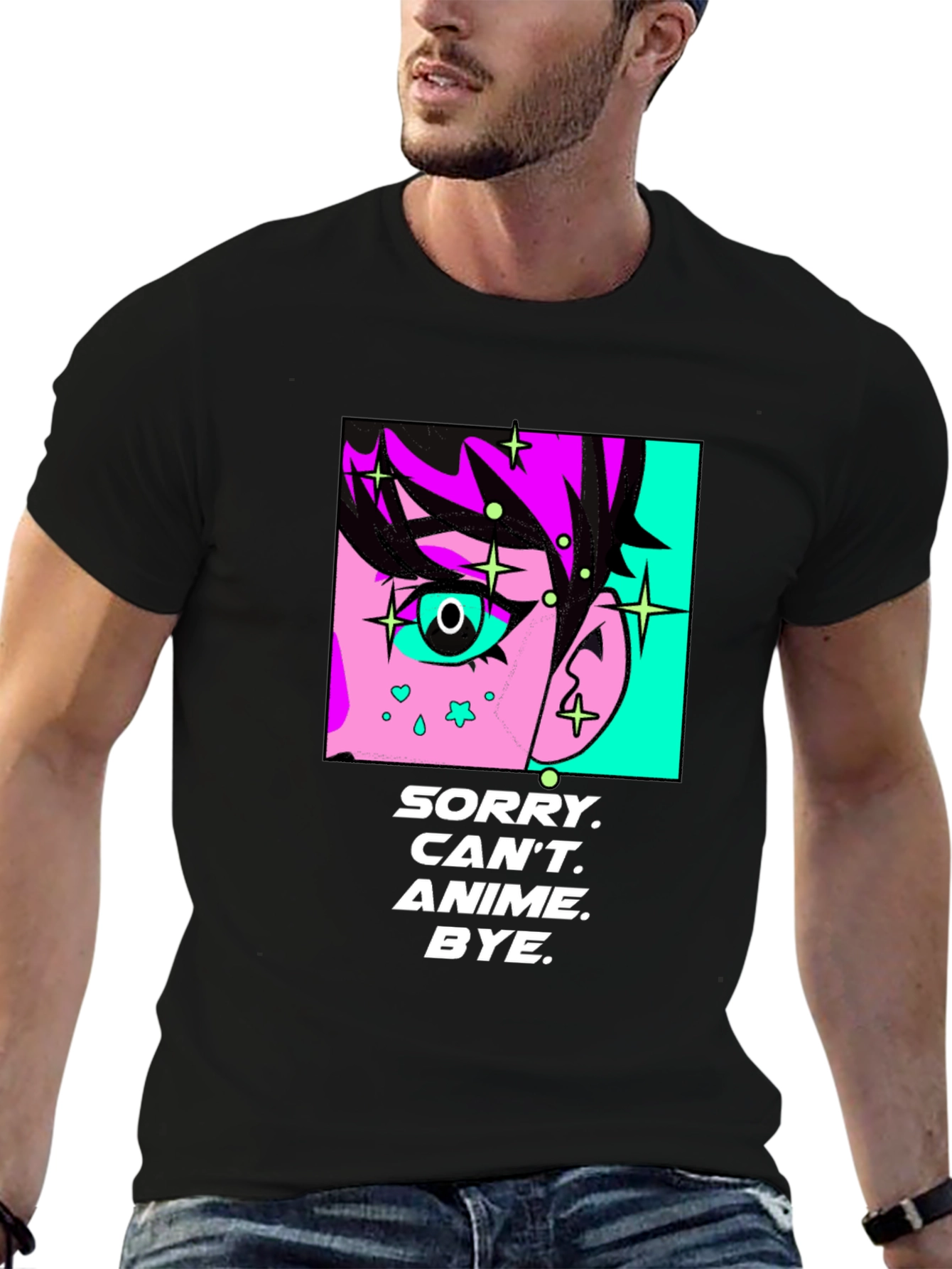 Anime Style Graphic Tee - Sorry Cant Bye!