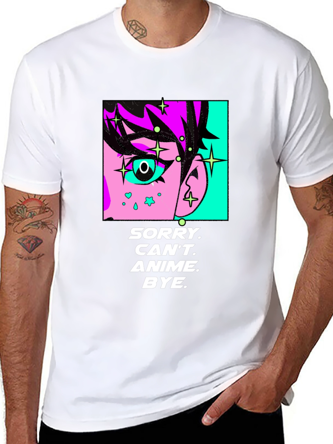 Anime Style Graphic Tee - Sorry Cant Bye!