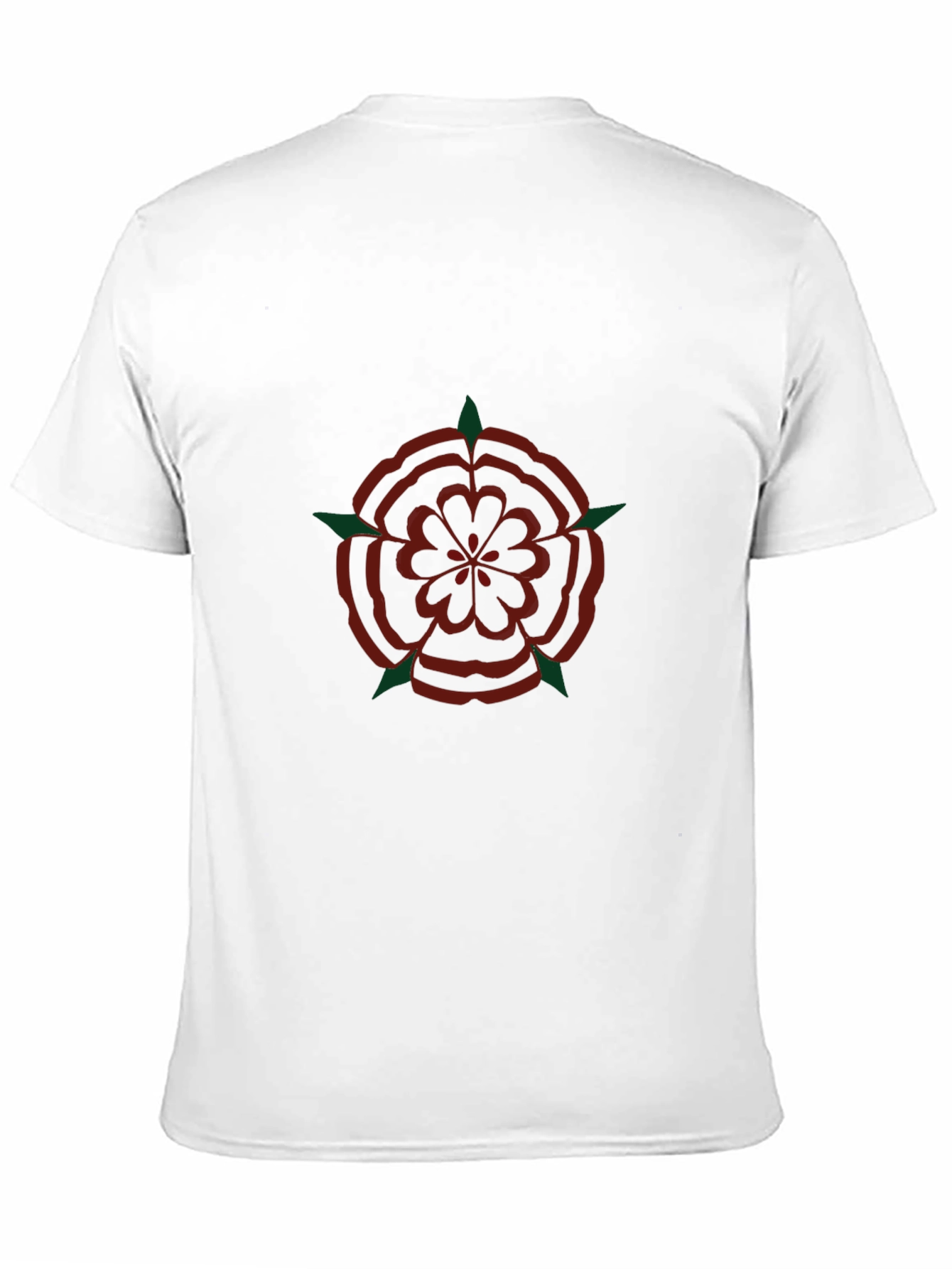 Elegant Rose Emblem Black T-Shirt