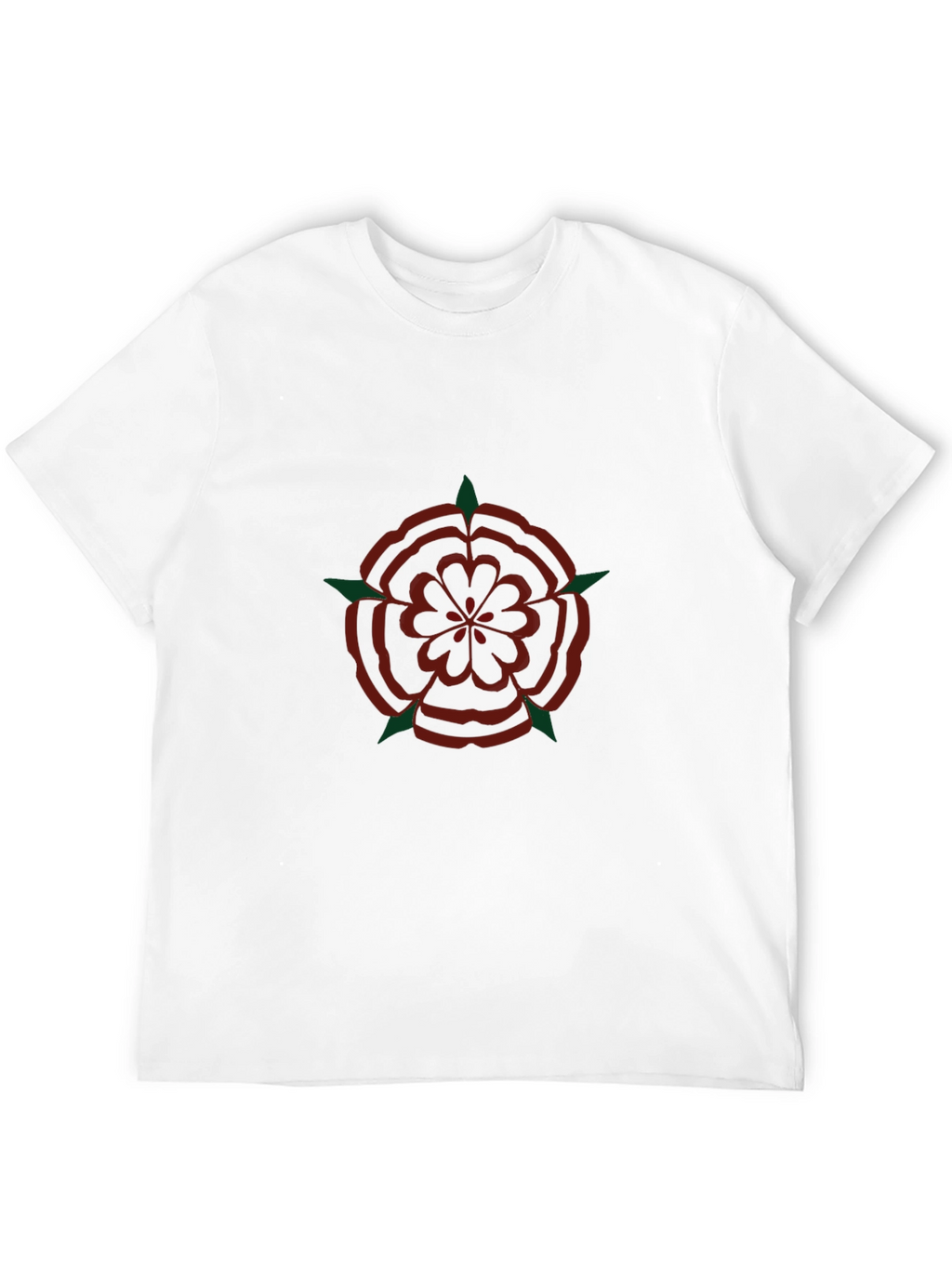 Elegant Rose Emblem Black T-Shirt