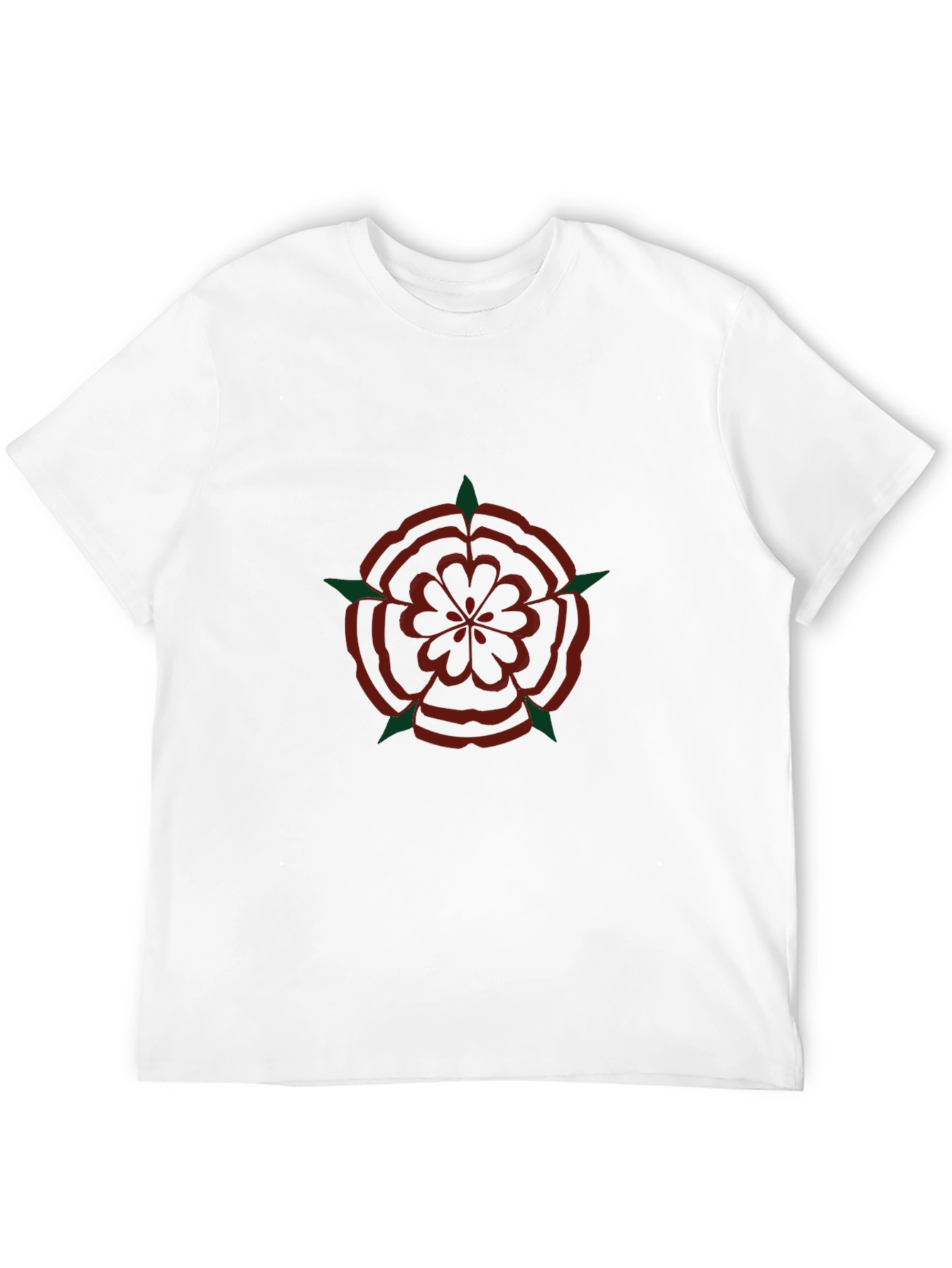 Elegant Rose Emblem Black T-Shirt