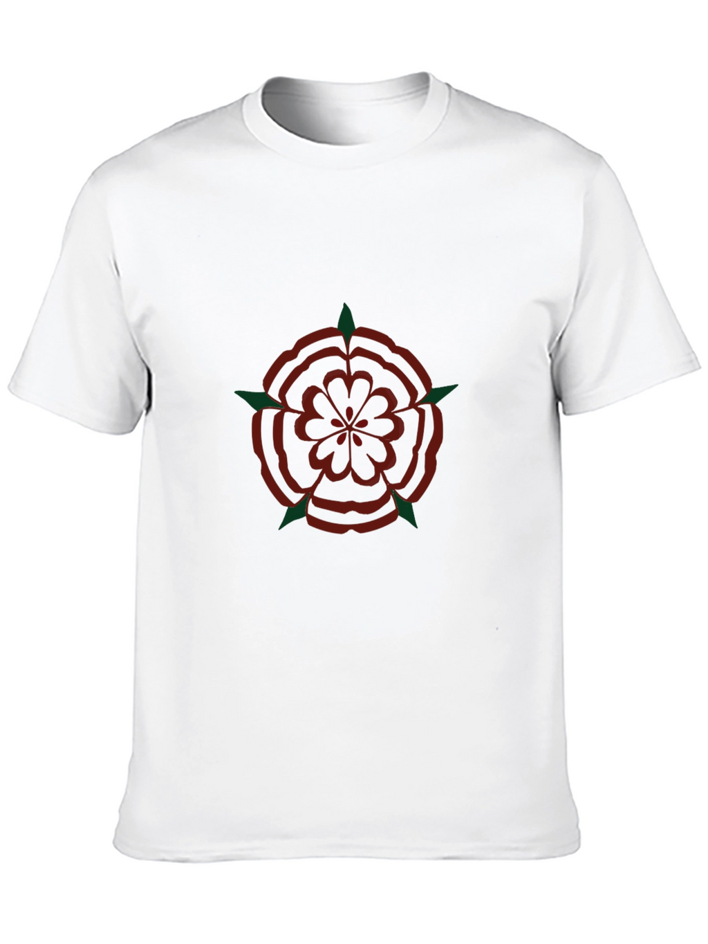 Elegant Rose Emblem Black T-Shirt