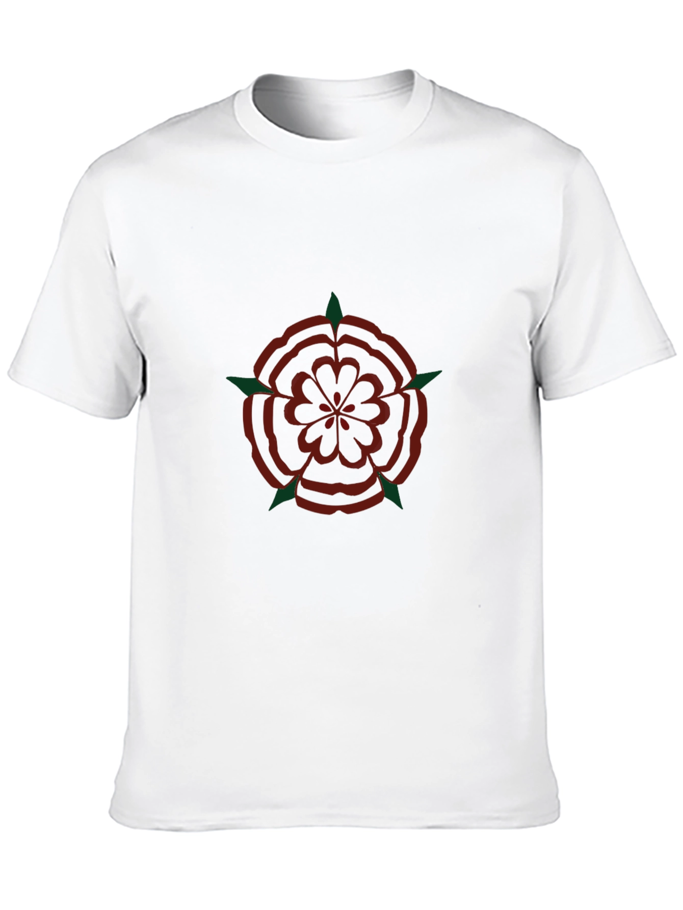 Elegant Rose Emblem Black T-Shirt