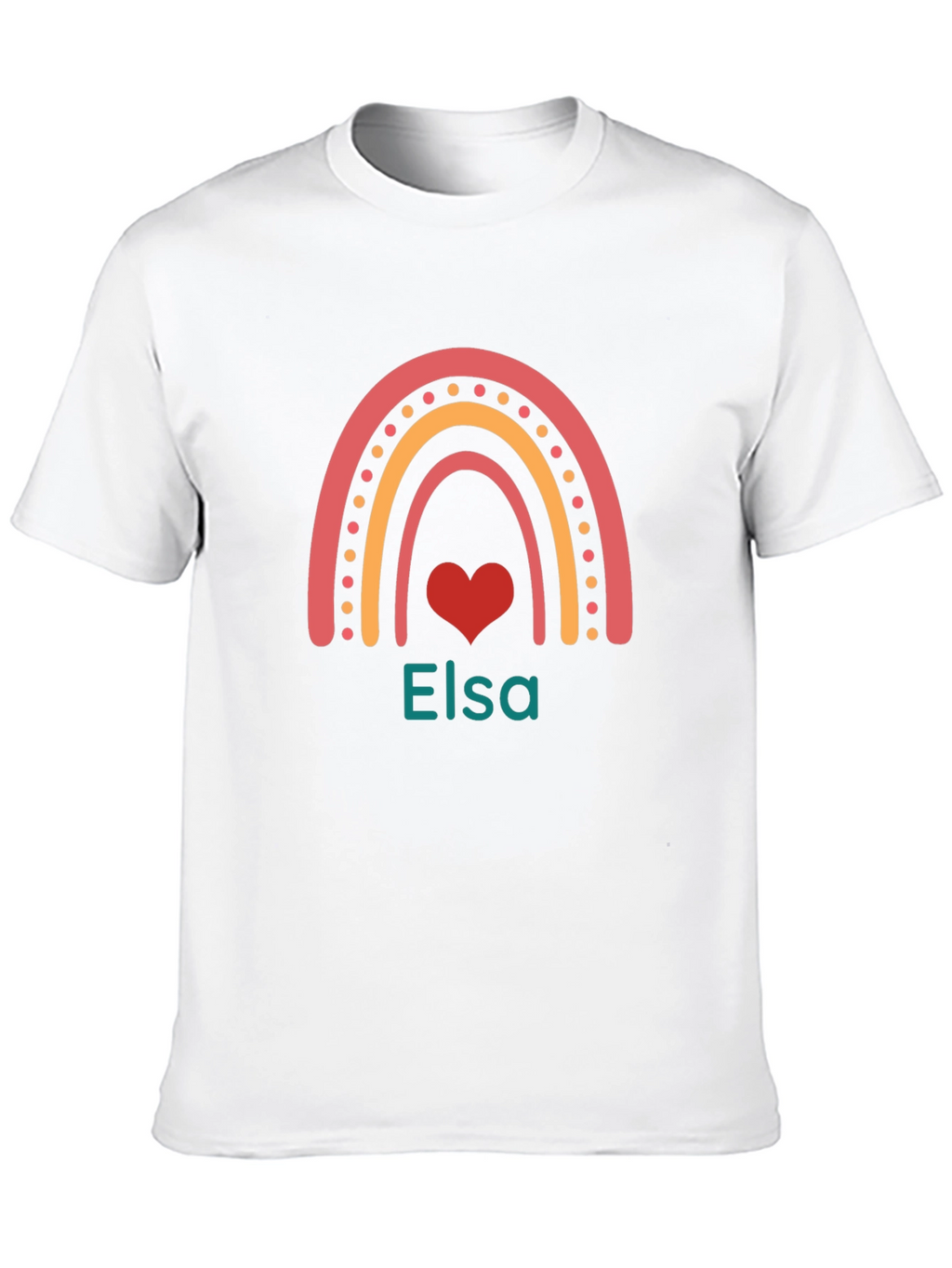 Elsa Rainbow Heart Black T-Shirt