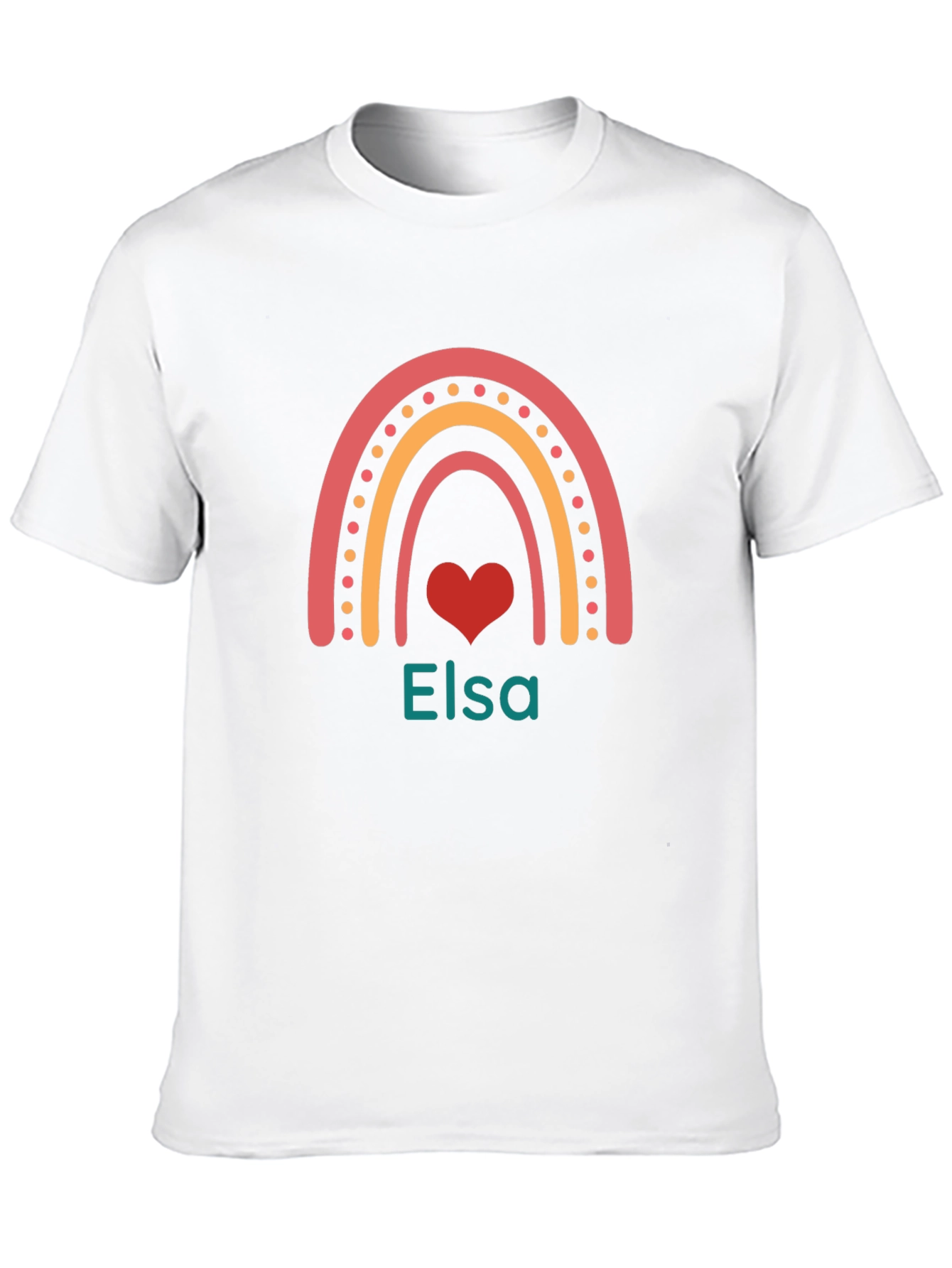 Elsa Rainbow Heart Black T-Shirt