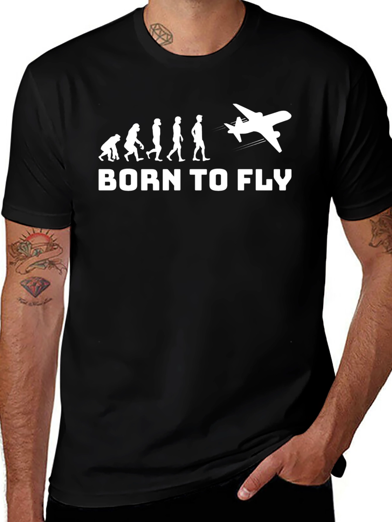 Born to Fly Evolution T-Shirt - Pilot Aviation Tee