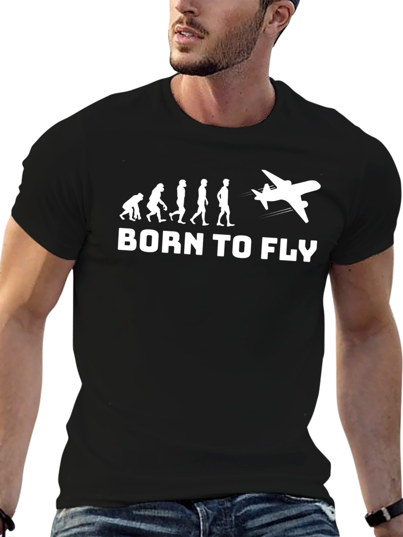 Born to Fly Evolution T-Shirt - Pilot Aviation Tee