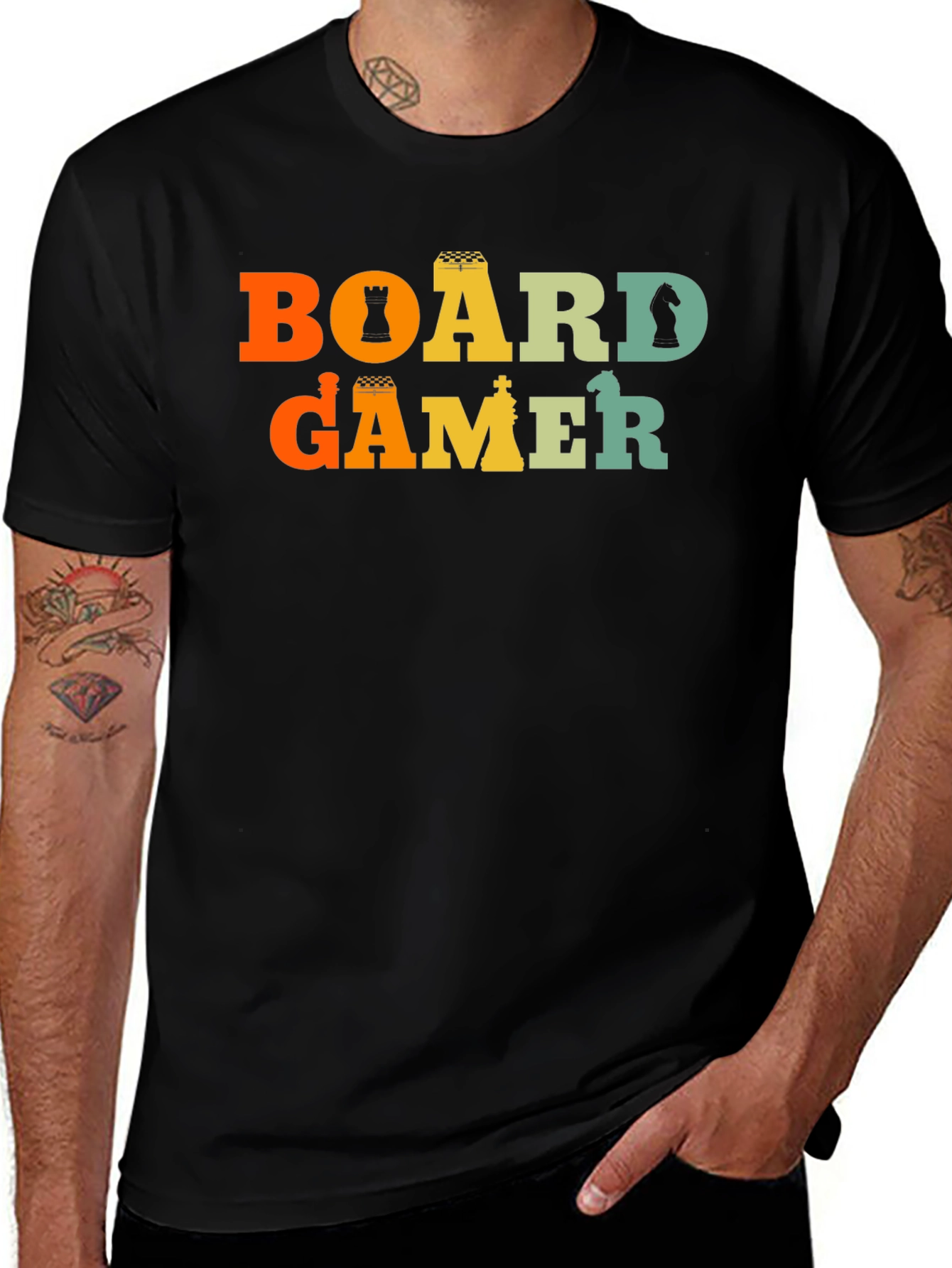 Board Gamer T-Shirt - Chess Piece Design