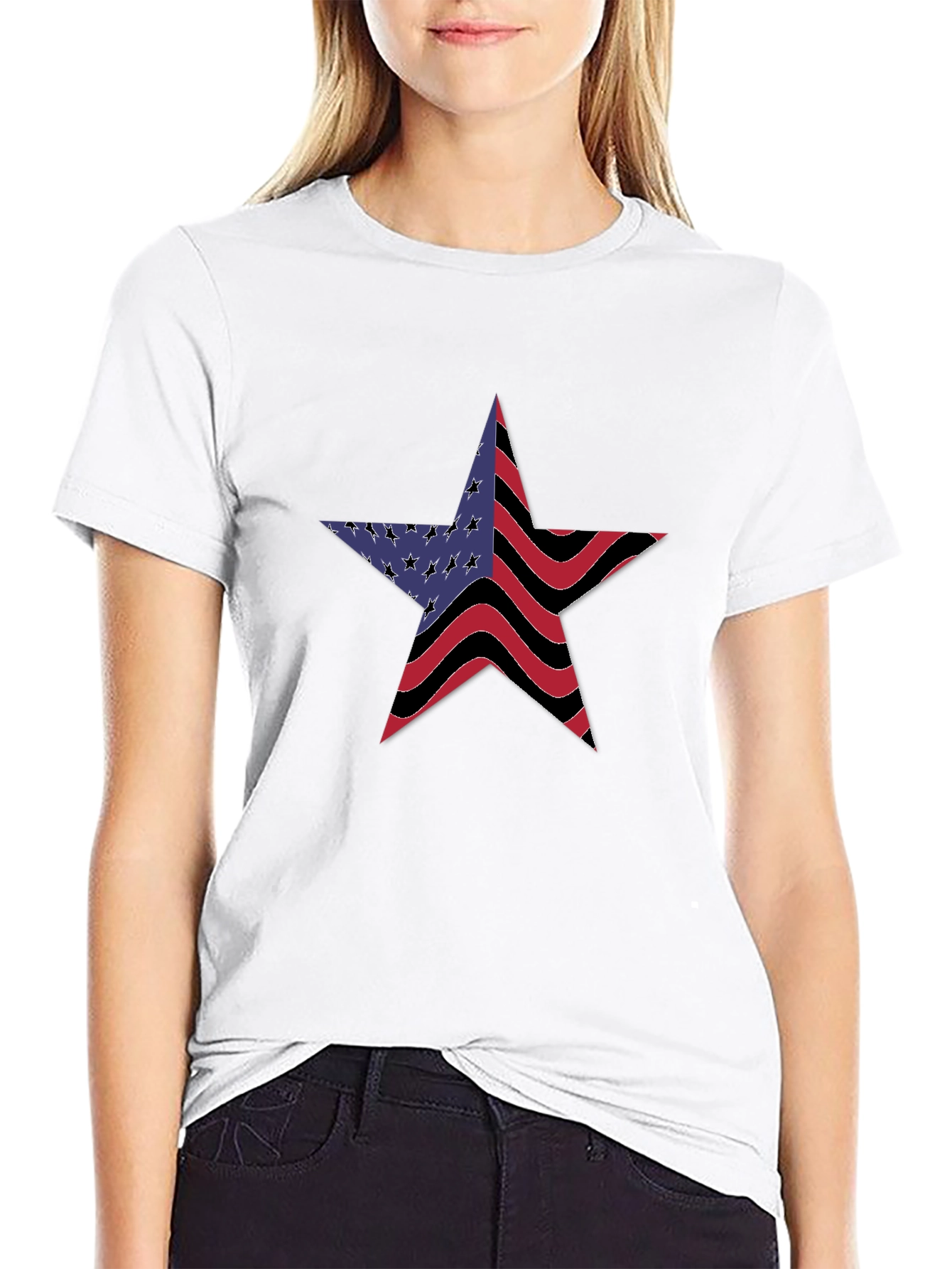 American Flag Star Graphic T-Shirt
